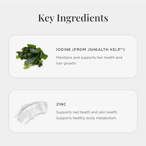 JSHealth Vitamins Hair and Energy Formula Hair Growth Vitamins | Hair Vitamins for Women and Men | Zinc and Iodine Hair Supplements for Hair Growth | Hair Loss Supplements | (30 Capsules) - Image 4