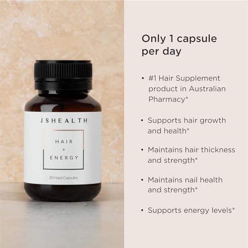JSHealth Vitamins Hair and Energy Formula Hair Growth Vitamins | Hair Vitamins for Women and Men | Zinc and Iodine Hair Supplements for Hair Growth | Hair Loss Supplements | (30 Capsules) - Image 6