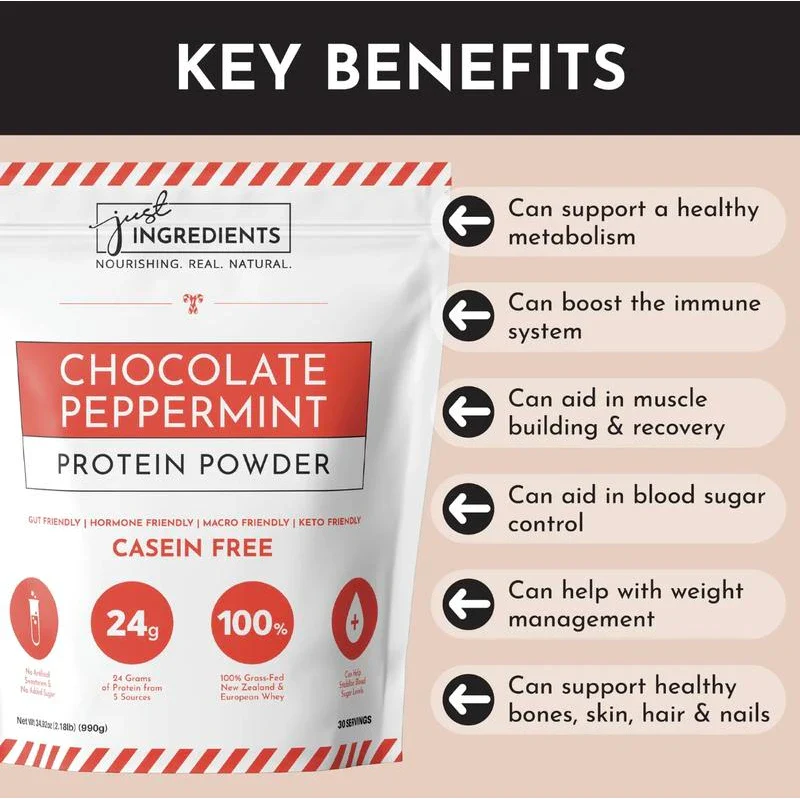 Just Ingredients Chocolate Peppermint Protein Powder - Image 8