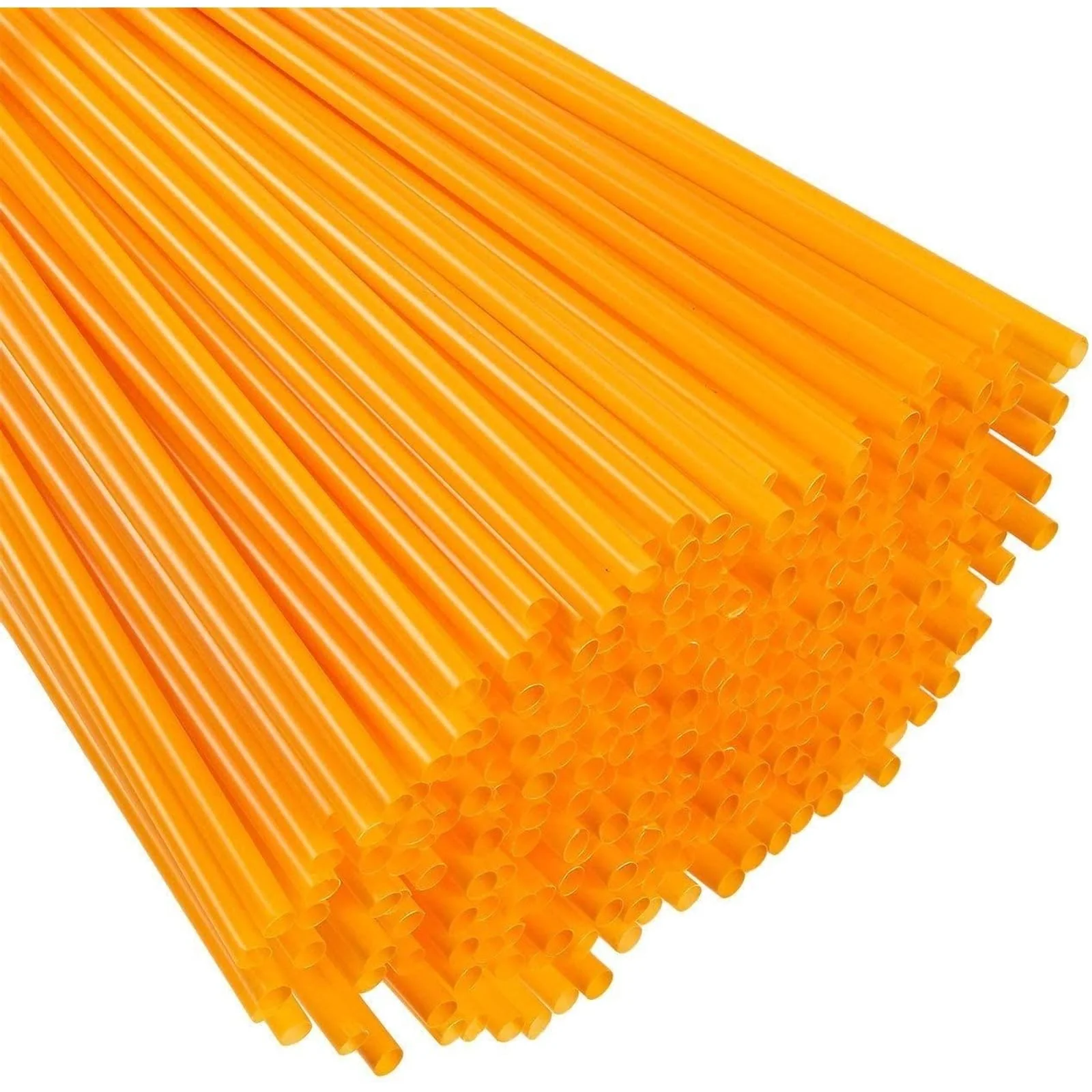 Juvale 300 Pack Bulk Disposable Plastic Orange Straws for Drinking, 10 Inches Extra Long, Ideal for Birthdays, Halloween Parties & Holiday Celebrations - Image 3