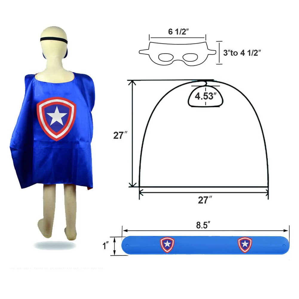 KARAZZO Kids Capes Set and Wristbands Boys Girls Costumes for Halloween Christmas Cosplay Dress Up (8-PACK CAPES SET) - Image 7