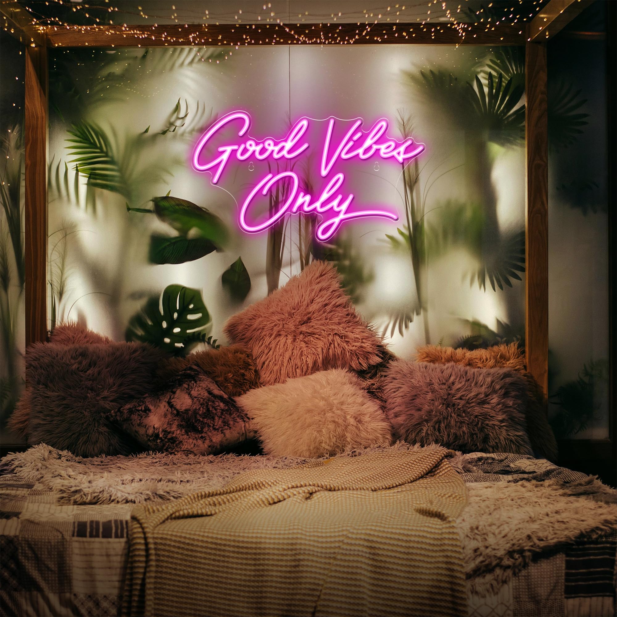 Kavaas Good Vibes Only Neon Signs for Wall Decor 17.7" x 9.9" | Pink Good Vibes Only LED Sign for Bedroom, Party, Bar, Salon - Best Gifts for Birthday, Christmas - Image 7