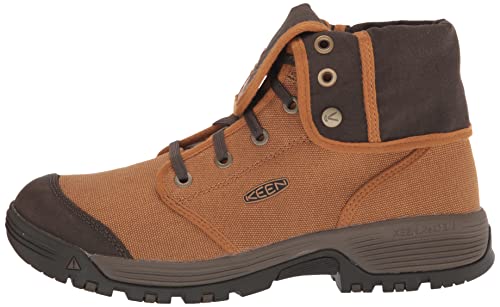KEEN Utility Men’s Roswell Mid Soft Toe Canvas Work Boots, Almond/Black Olive, 7 D (Medium) US - Image 2
