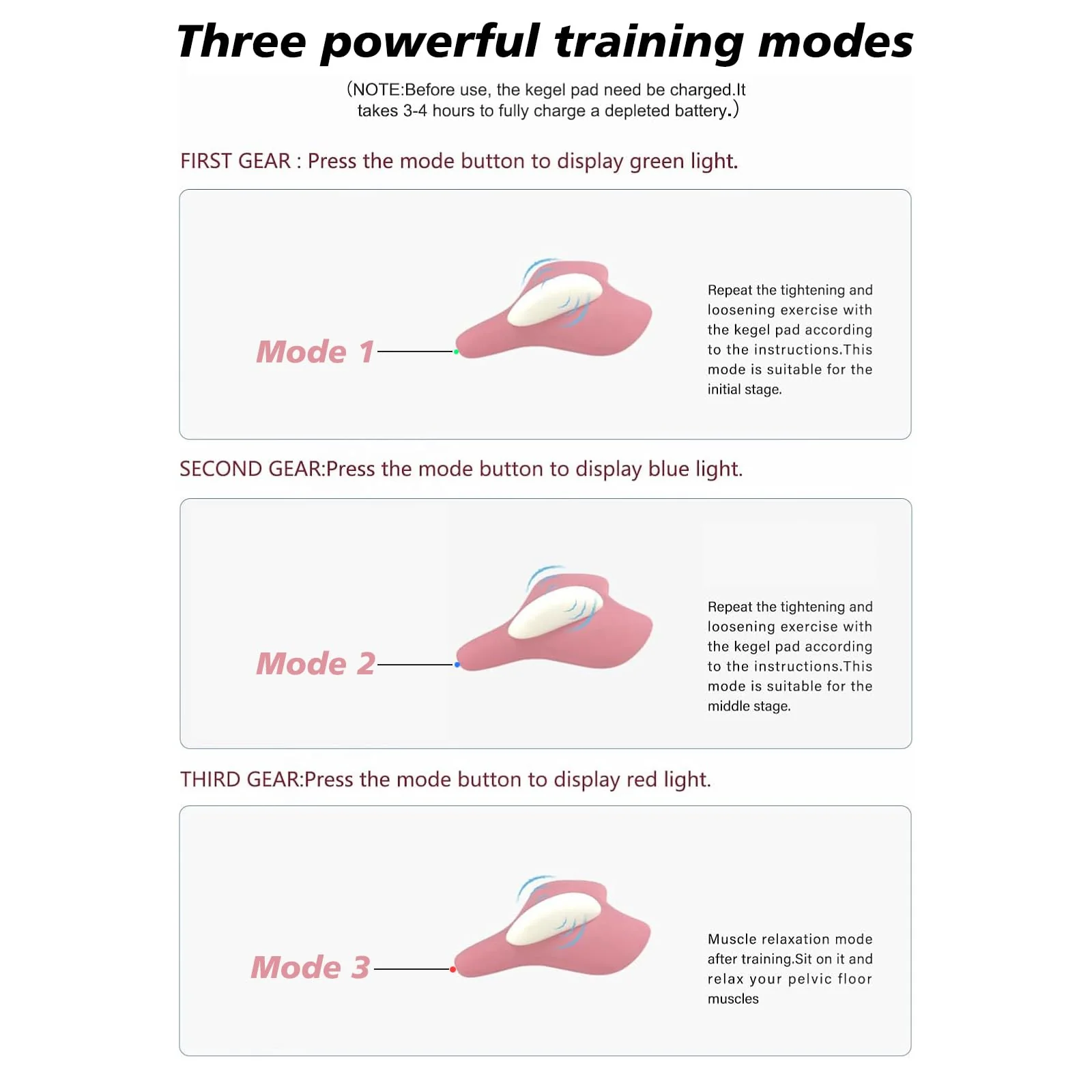 Kegel Exercise for Women&Strengthening Muscle Control Training, Suitable for Both Men and Women, Muscle Endurance Recovery and Relaxation (Pink) - Image 3