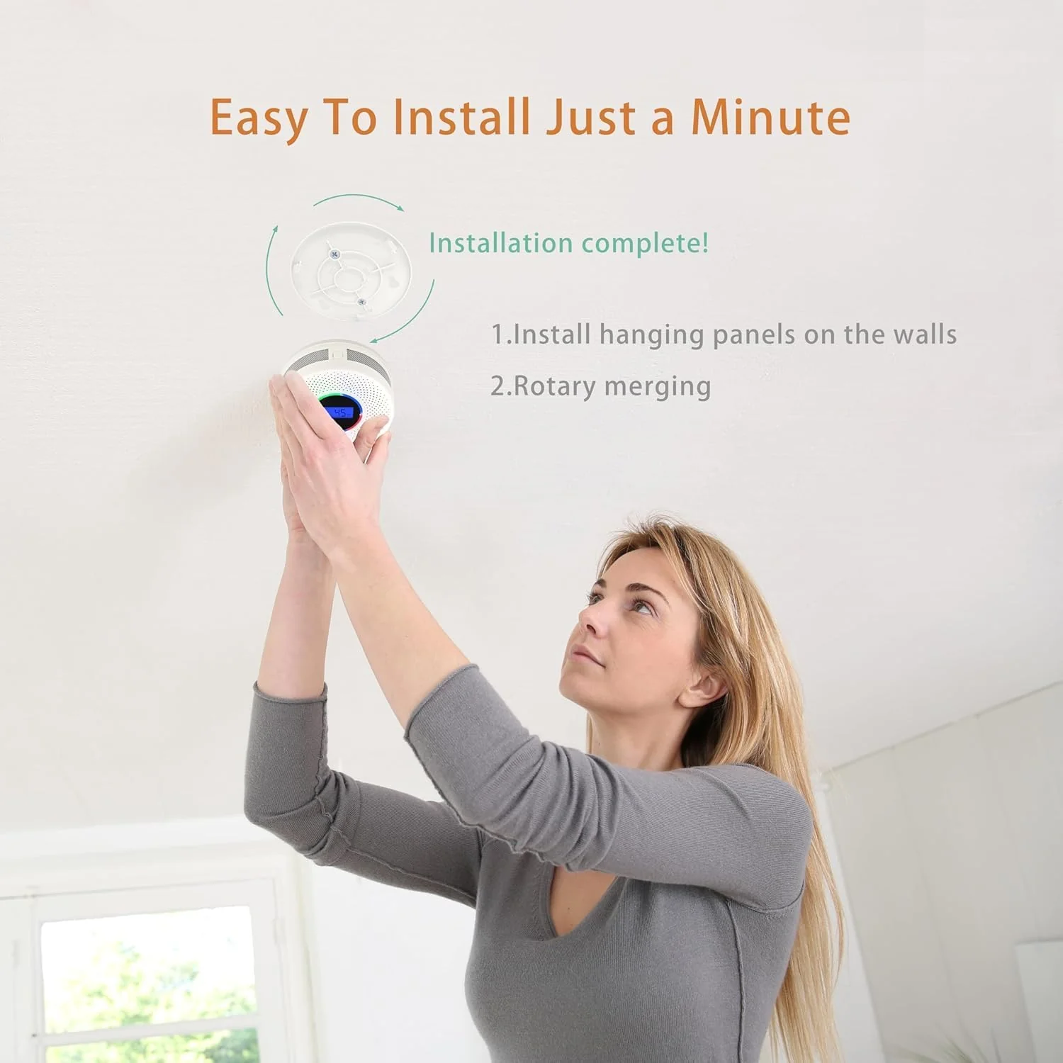 Kesy Upgraded Smoke and Carbon Monoxide Detector 10-Year Lifespan, Dual Sensor Smoke Alarm & Carbon Monoxide Detector (2 Pack) - Image 2