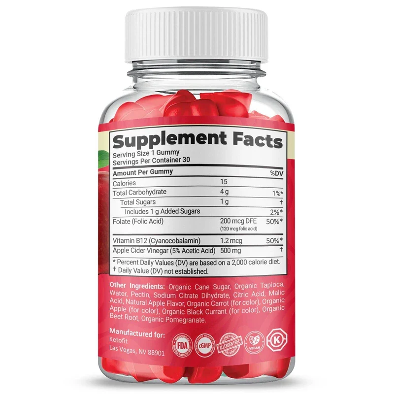 KetoFit Keto ACV Gummies, Keto Fit Max Strength ACV Gummies (1 Pack) - Image 5