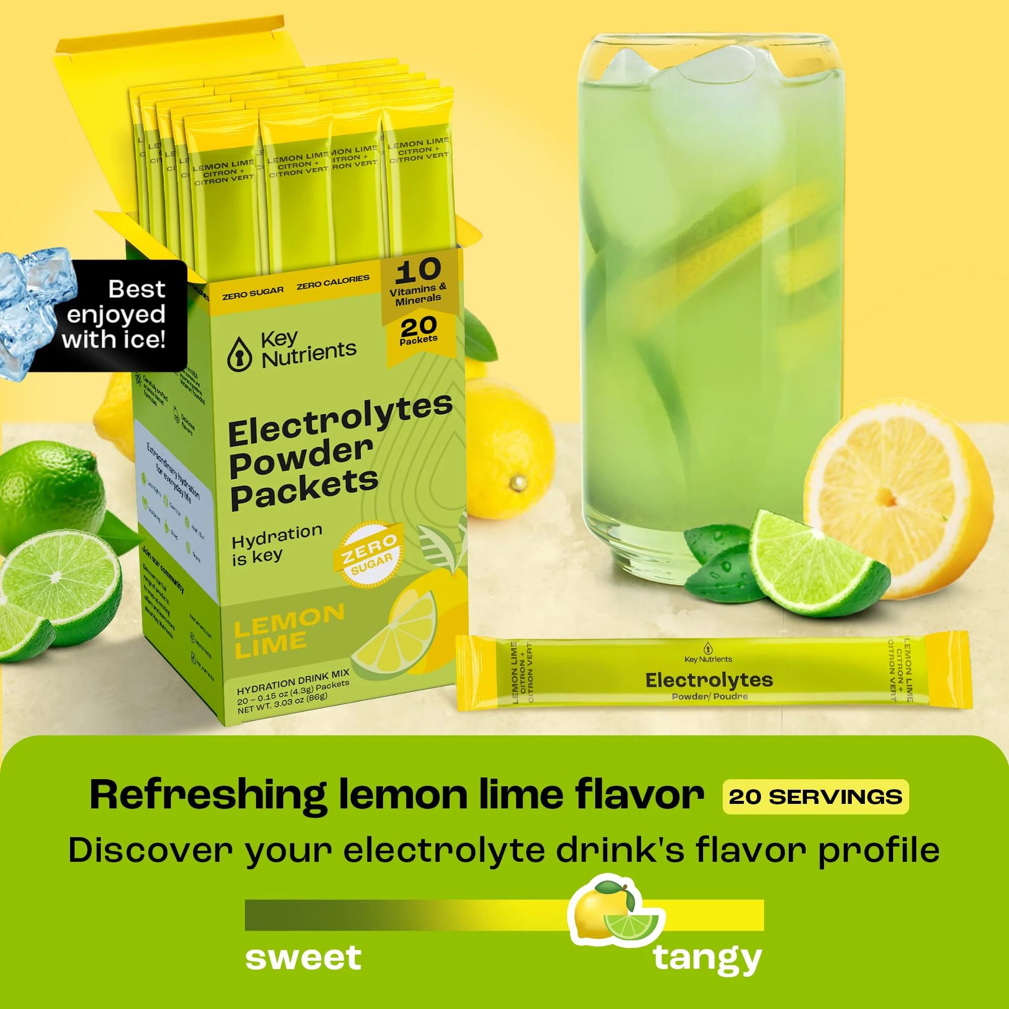 KEY NUTRIENTS Electrolytes Lemon Lime 20’s Stick Packs - Image 5