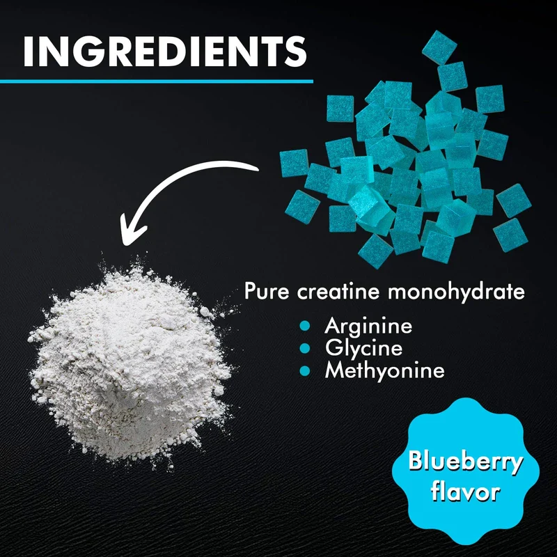 Keystone Peak Keystone Peak KP Creatine Monohydrate Gummies Blueberry for Men & Women, 100% Creatine Blueberry Gummies, 5g per Serving + Vegan, Sugar Free + Strength, Energy, Muscle & Booty Gain - 120 Count - Image 3