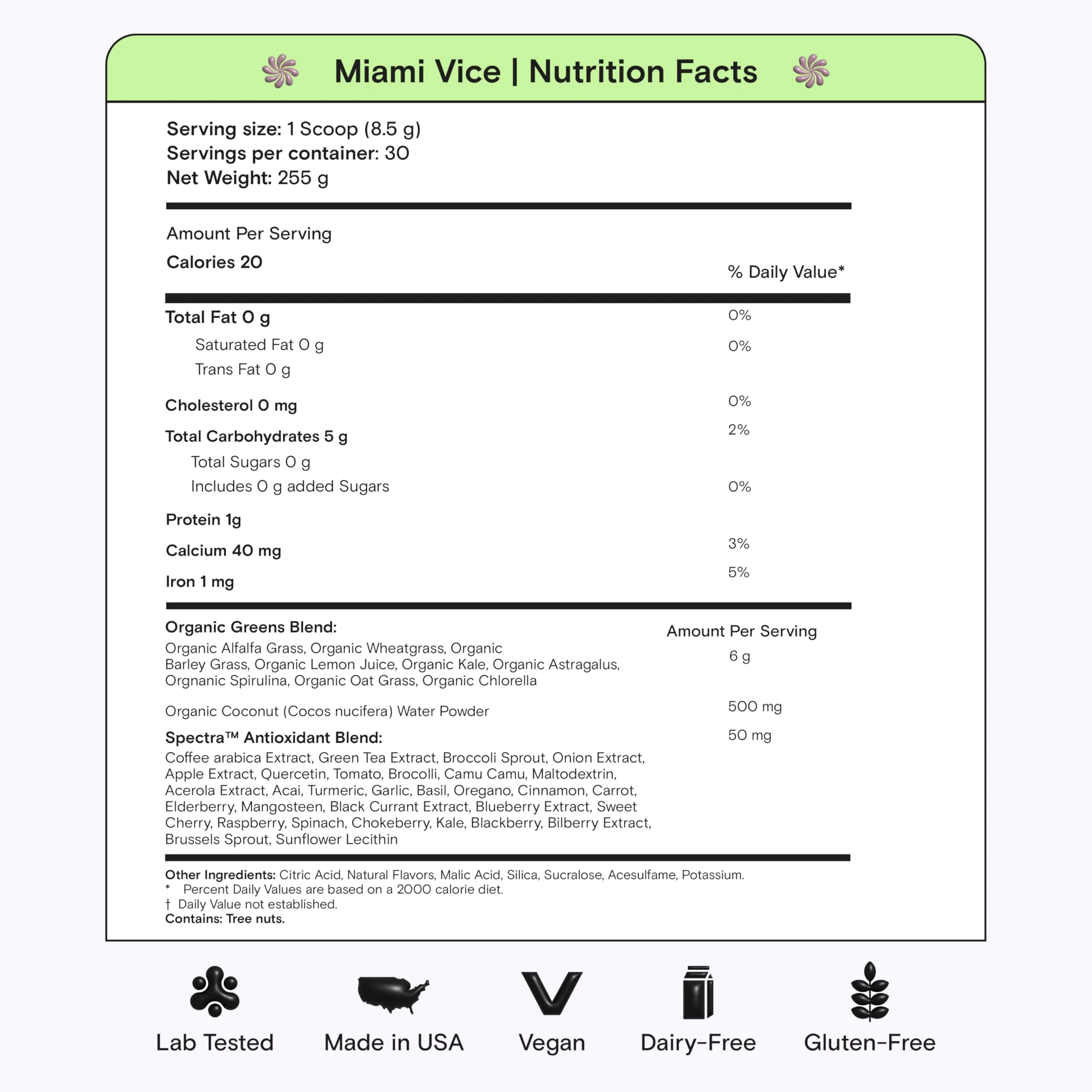 Kiala Nutrition Super Greens, Organic Greens Powder with Spirulina & Chlorella for Digestion, Gut Health, Immunity & Energy, Gluten Free, Vegan, Daily Support for Women, Miami Vice Flavor, 30 Servings - Image 2