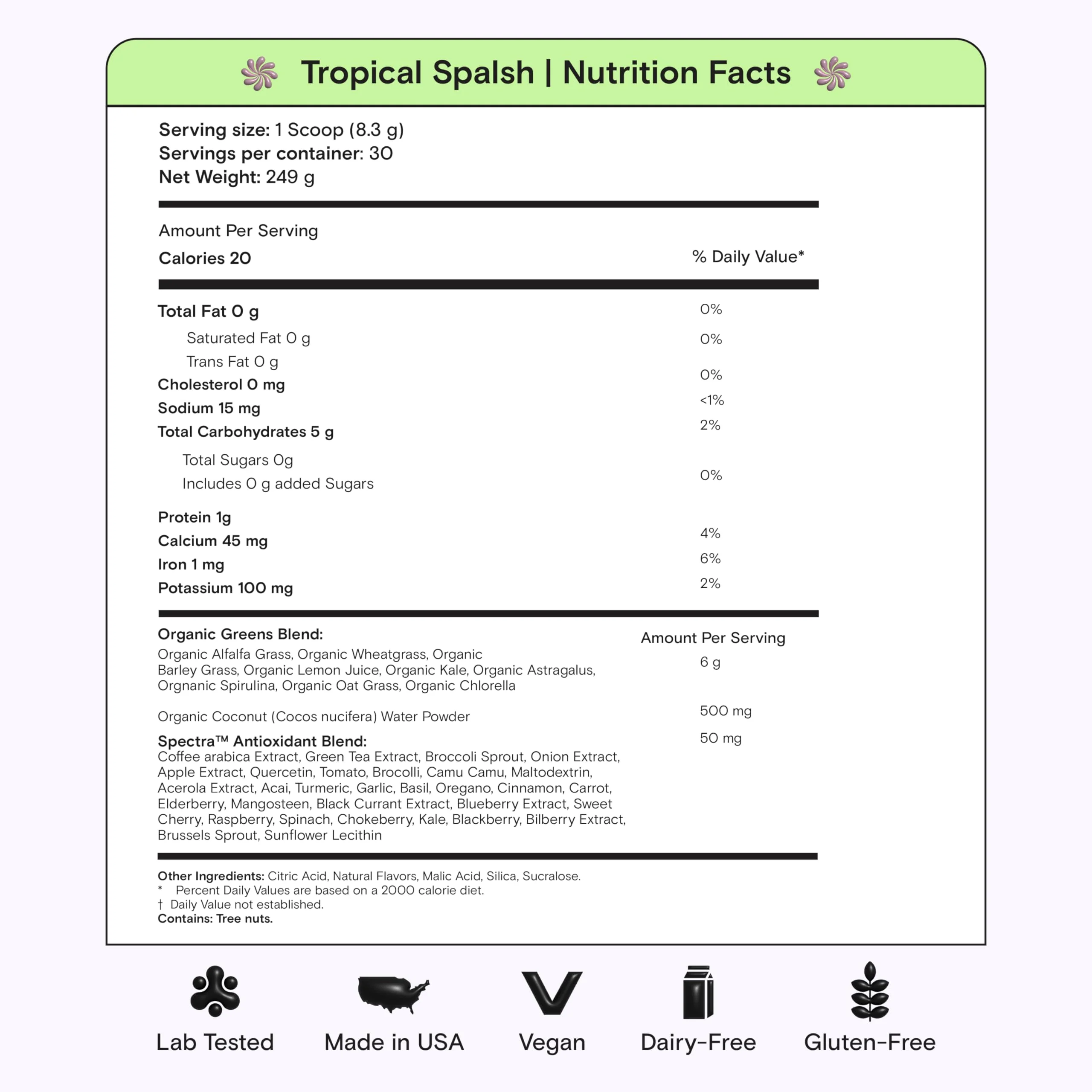 Kiala Nutrition Super Greens, Organic Greens Powder with Spirulina & Chlorella for Digestion, Gut Health, Immunity & Energy, Gluten Free, Vegan, Daily Support for Women, Tropical Splash, 30 Servings - Image 2