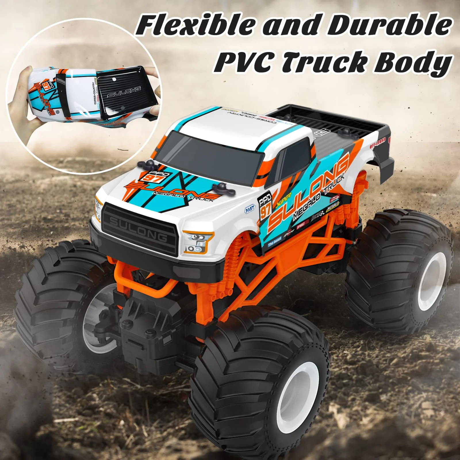Kidcia 1:16 Scale RC Monster Truck - 2.4GHz All Terrain Car for Kids 4-12, 20 Km/h Off Road RC Truck, Christmas or Birthday Gift - Image 5