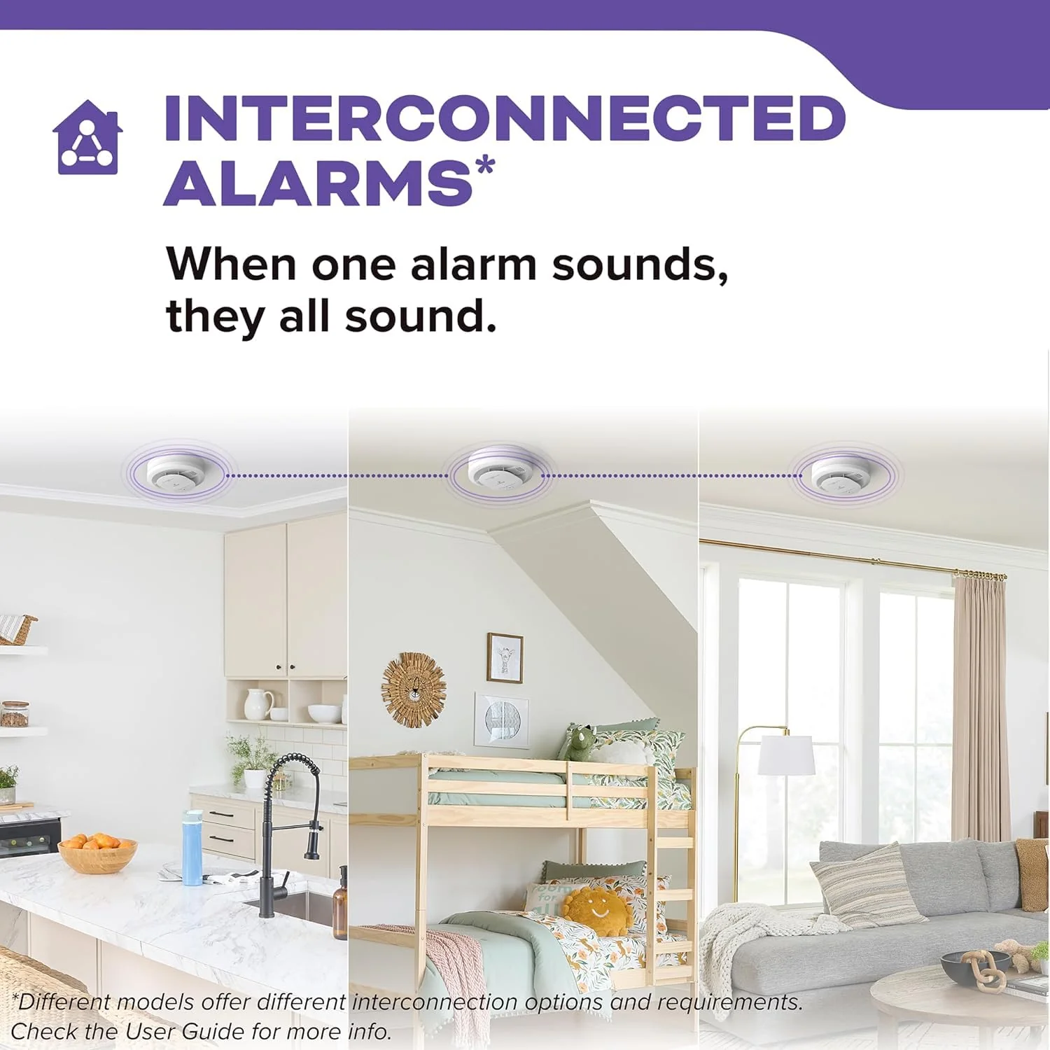 Kidde CUACFEX Hardwired Smoke and Carbon Monoxide Alarm with AA Battery Backup, Interconnectable, Model 21033083 - Image 4