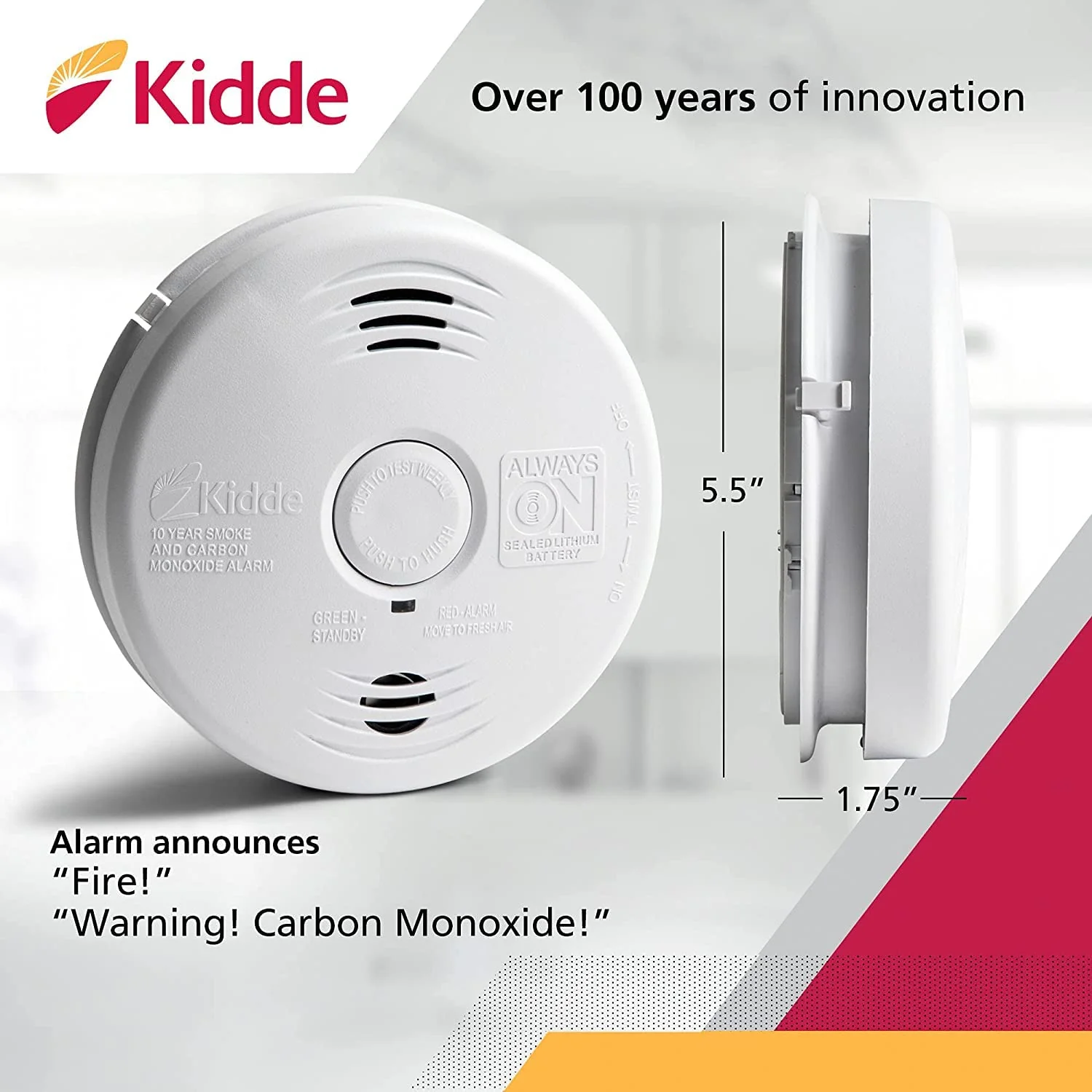 Kidde Hardwired Smoke & Carbon Monoxide Detector, 10-Year Battery Backup, Voice Alerts - Image 9