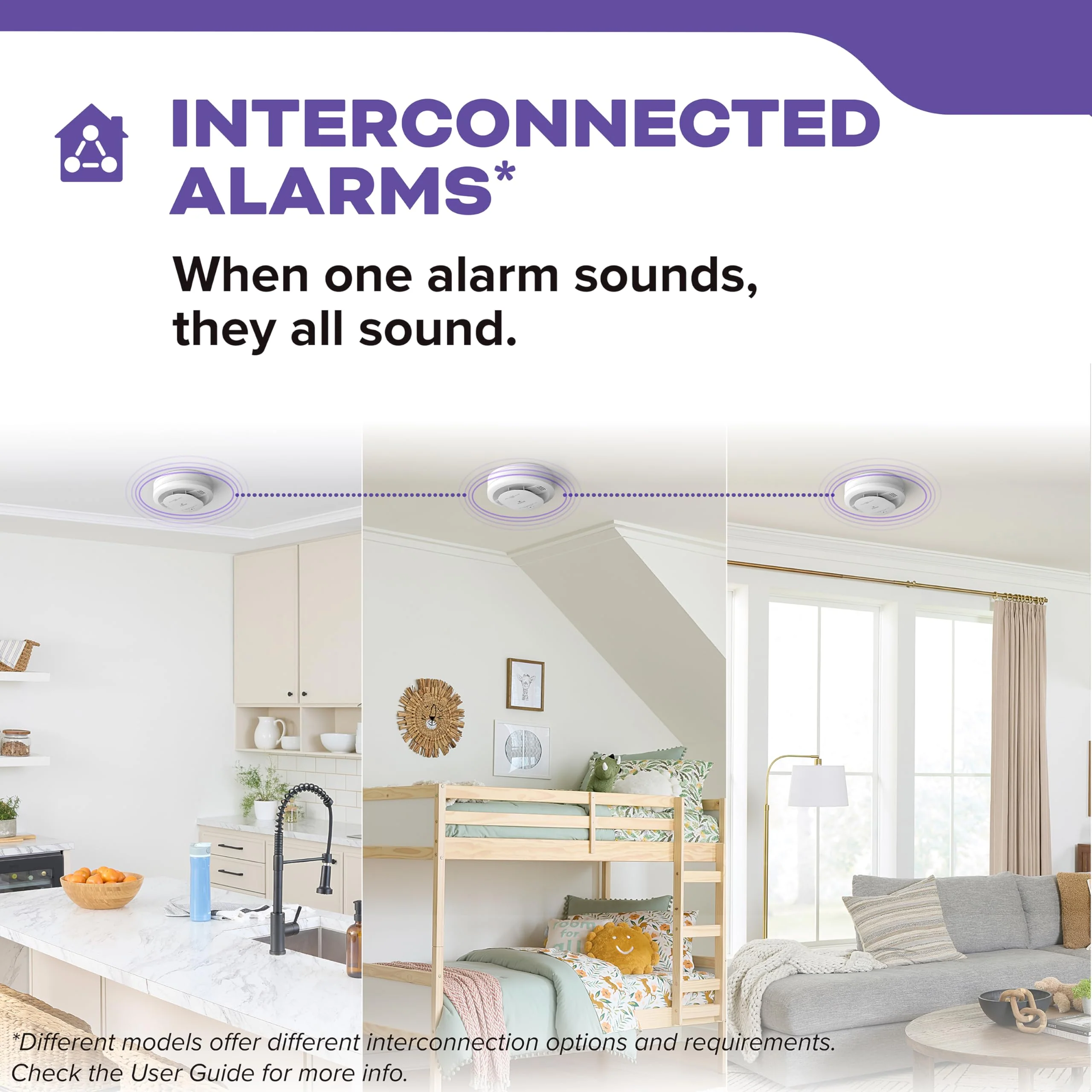 Kidde Hardwired Smoke & Carbon Monoxide Detector, AA Battery Backup Smoke Alarm, Interconnectable, LED Warning Light Indicators, 2 Pack - Image 10