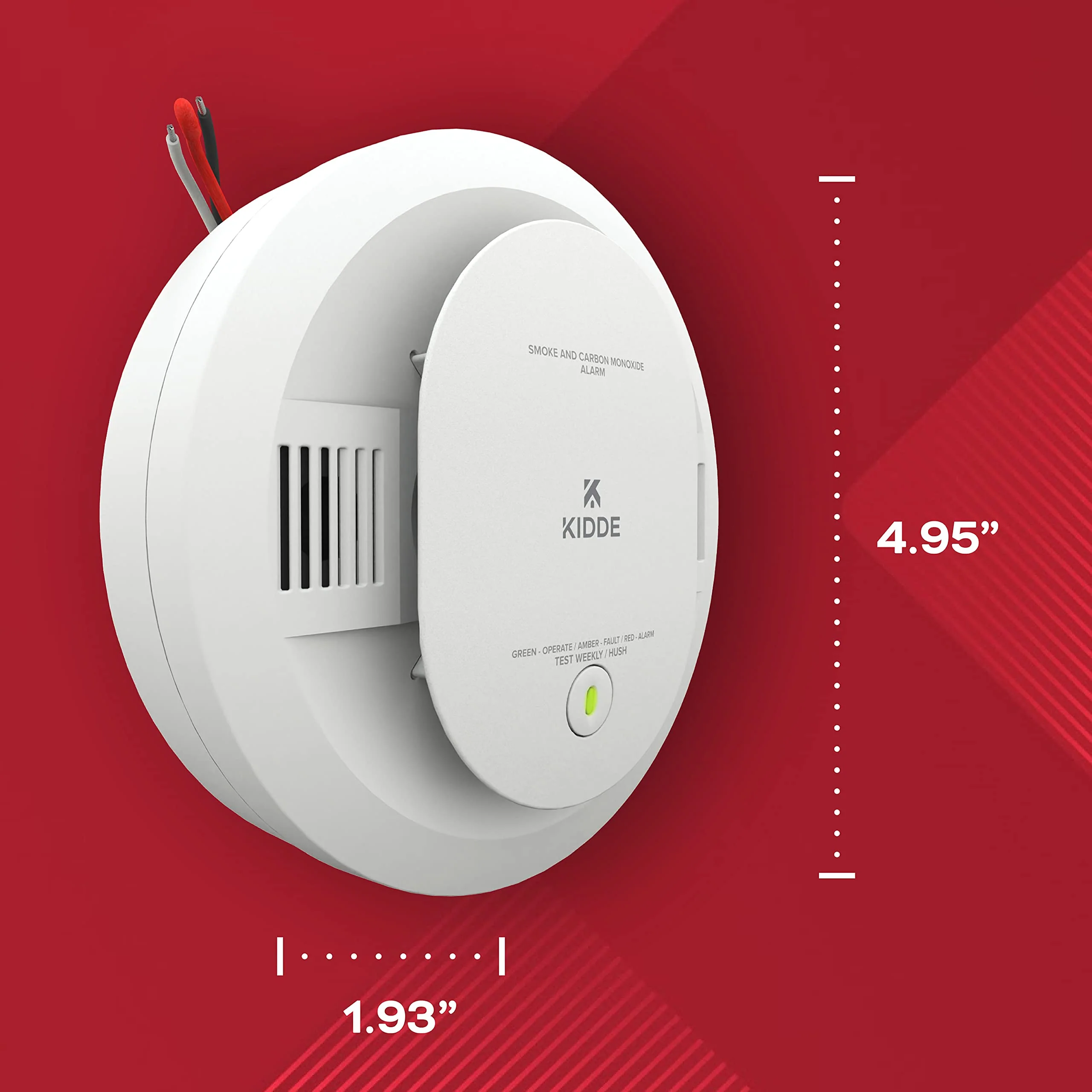 Kidde Hardwired Smoke & Carbon Monoxide Detector, AA Battery Backup, Voice Alerts, Interconnectable, LED Warning Light Indicators, 2 Pack - Image 7