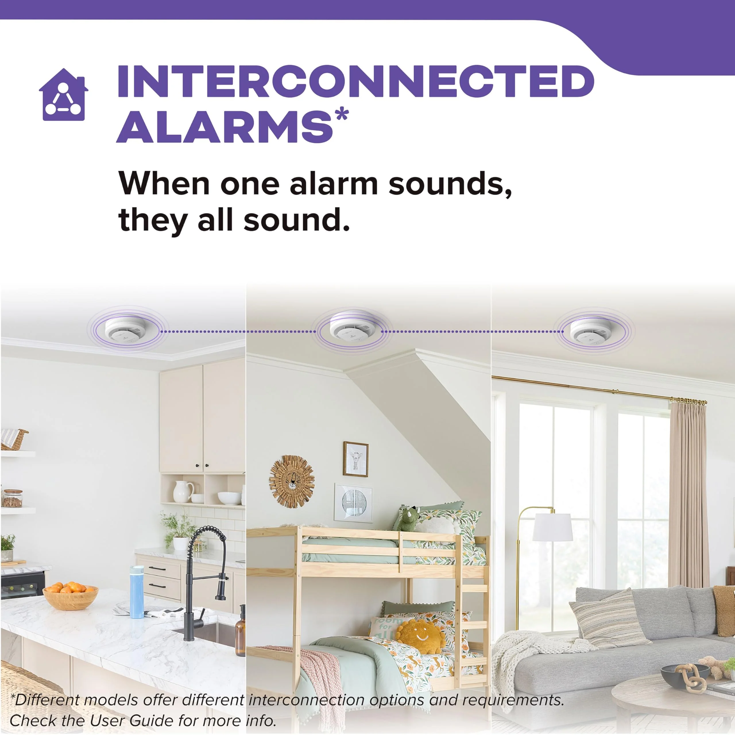 Kidde Hardwired Smoke & Carbon Monoxide Detector for Home, 10-Year Battery Backup, Interconnectable, 3-Pack - Image 11