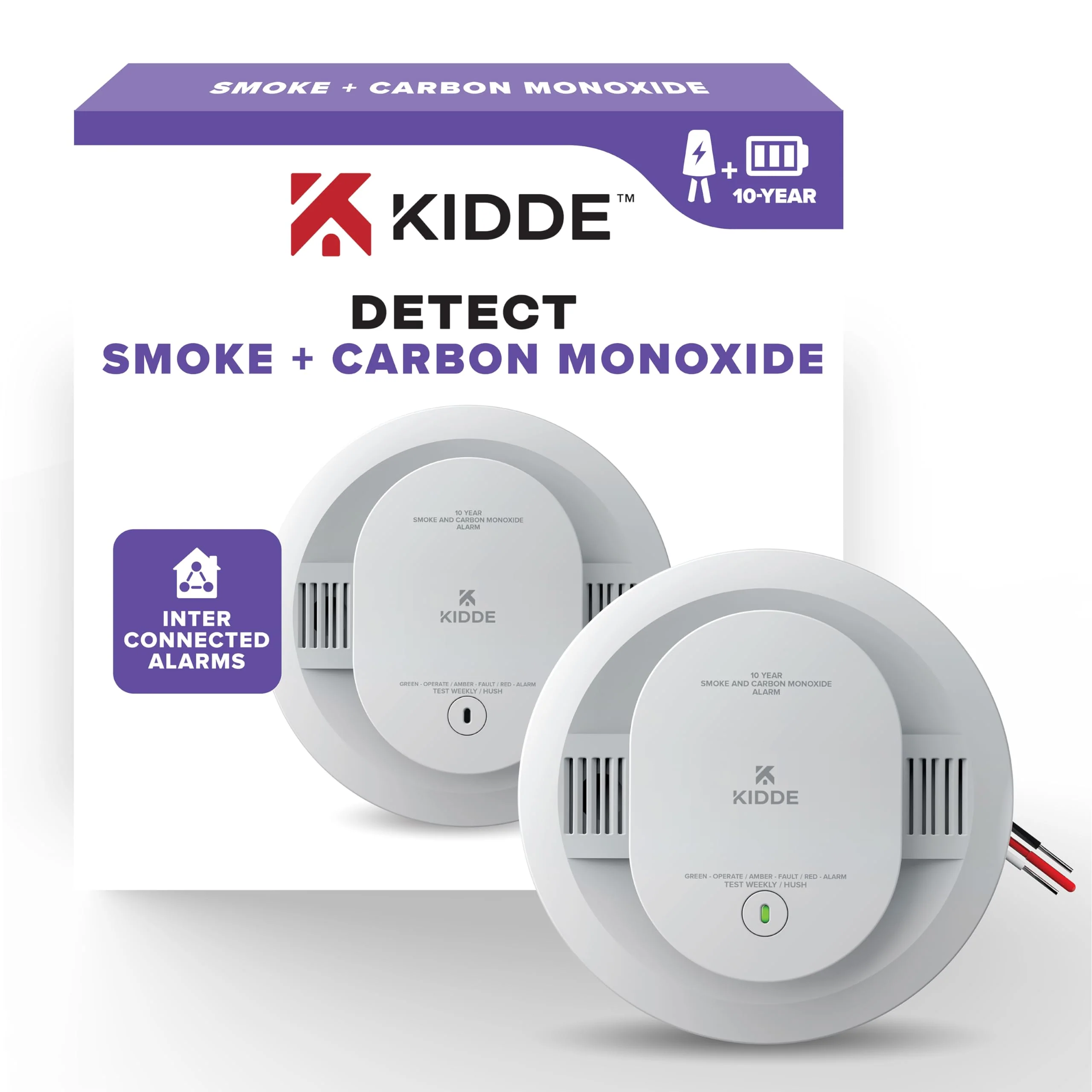 Kidde Hardwired Smoke, Carbon Monoxide & Heat Detector Bundle with 10-Year Battery Backup & Interconnect Capability - Image 7