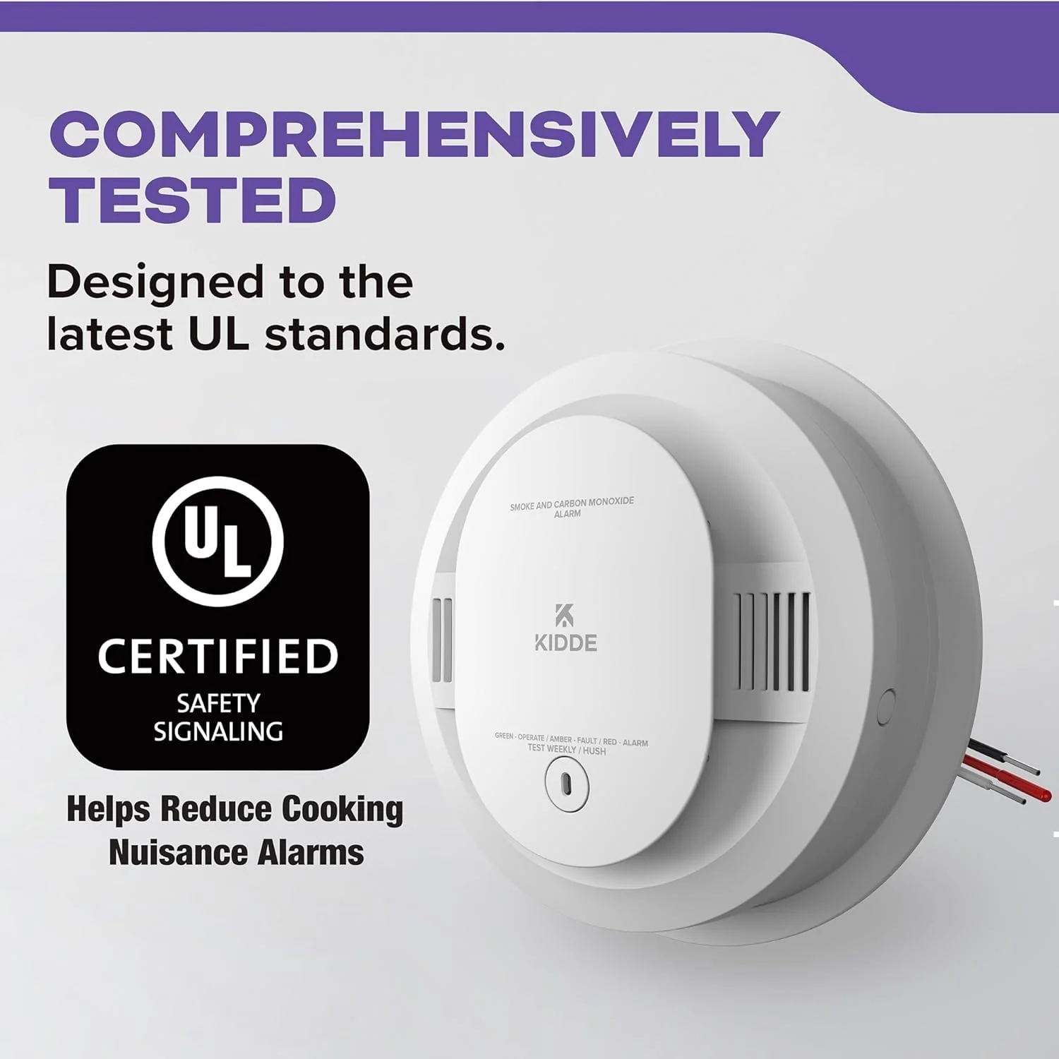 Kidde KN-COSM-IBA Hardwire Combination Smoke Carbon Monoxide Detector Battery Backup Voice Warning Interconnectable (2-Pack) - Image 4