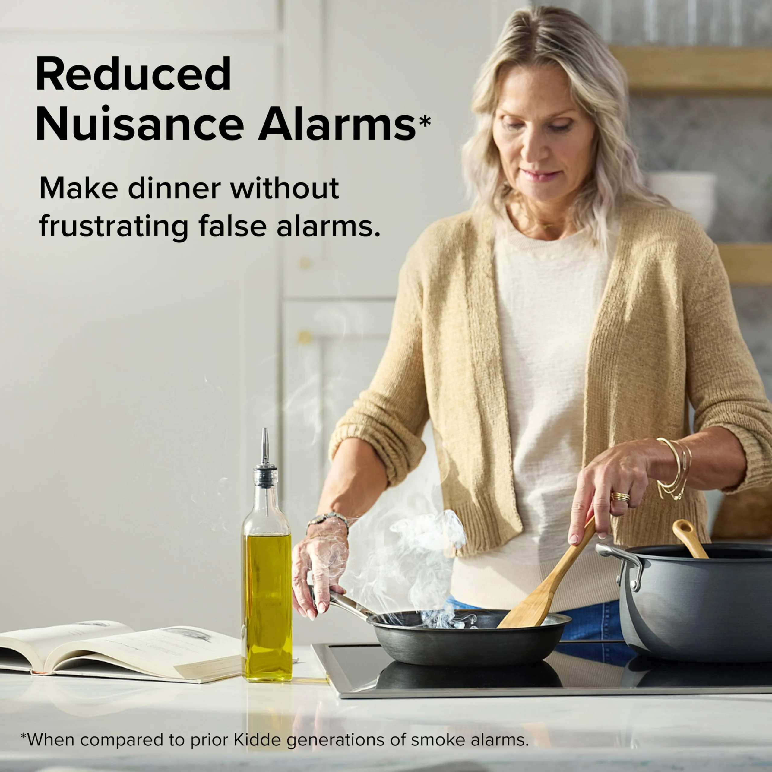Kidde Smart Smoke and Carbon Monoxide Detector, Ring App Enabled for Real-Time Notifications, Hardwired Alarm, AA Backup Battery - Image 10