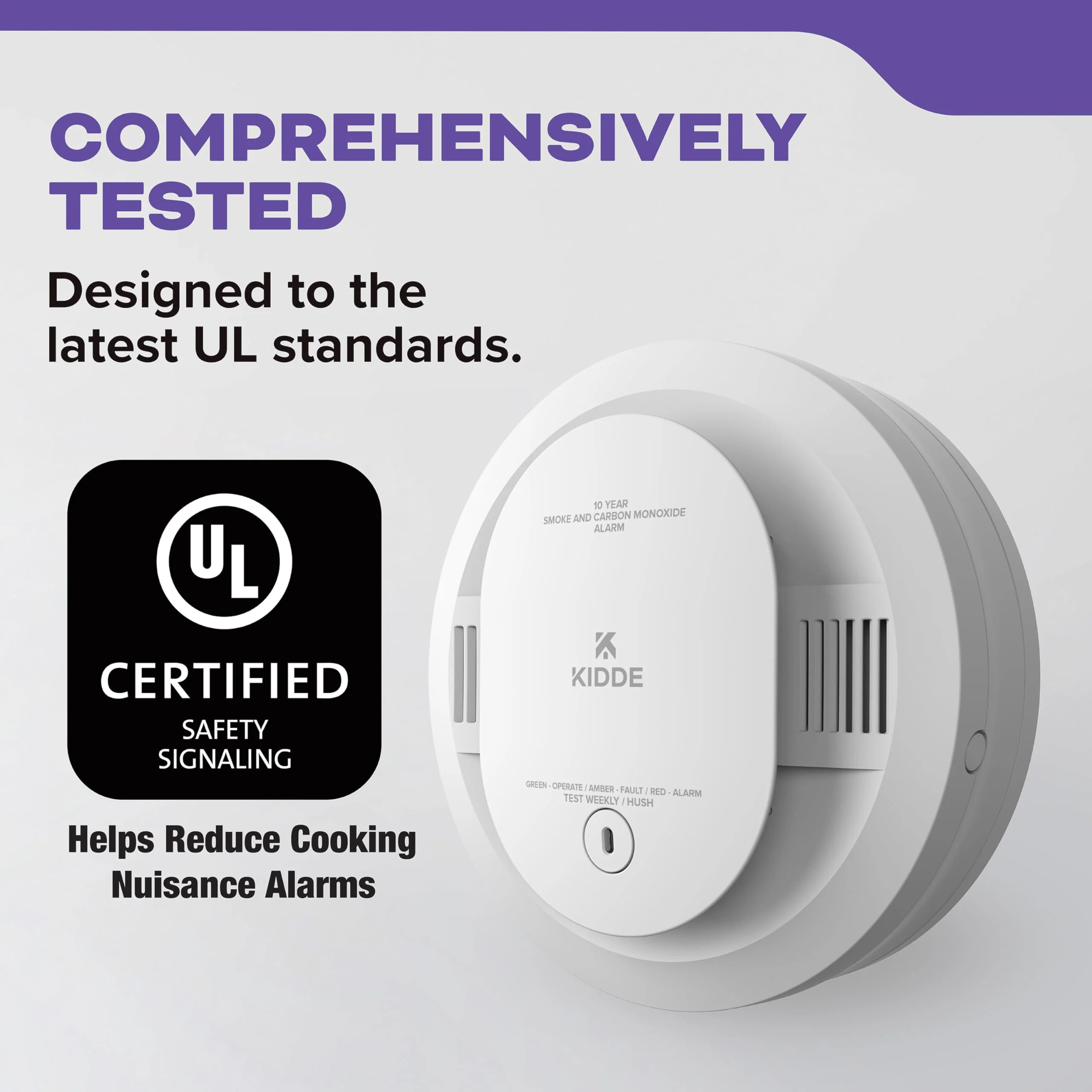 Kidde Smoke & Carbon Monoxide Detector, 10-Year Battery Powered, LED Warning Light Indicators, 2 Pack - Image 9