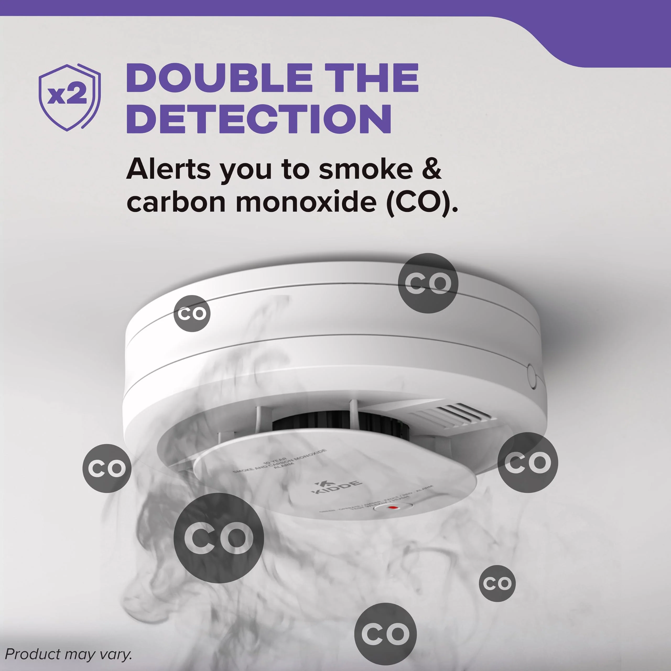 Kidde Smoke & Carbon Monoxide Detector, 10-Year Battery Powered, Voice Alerts, LED Warning Light Indicators, 2 Pack - Image 12