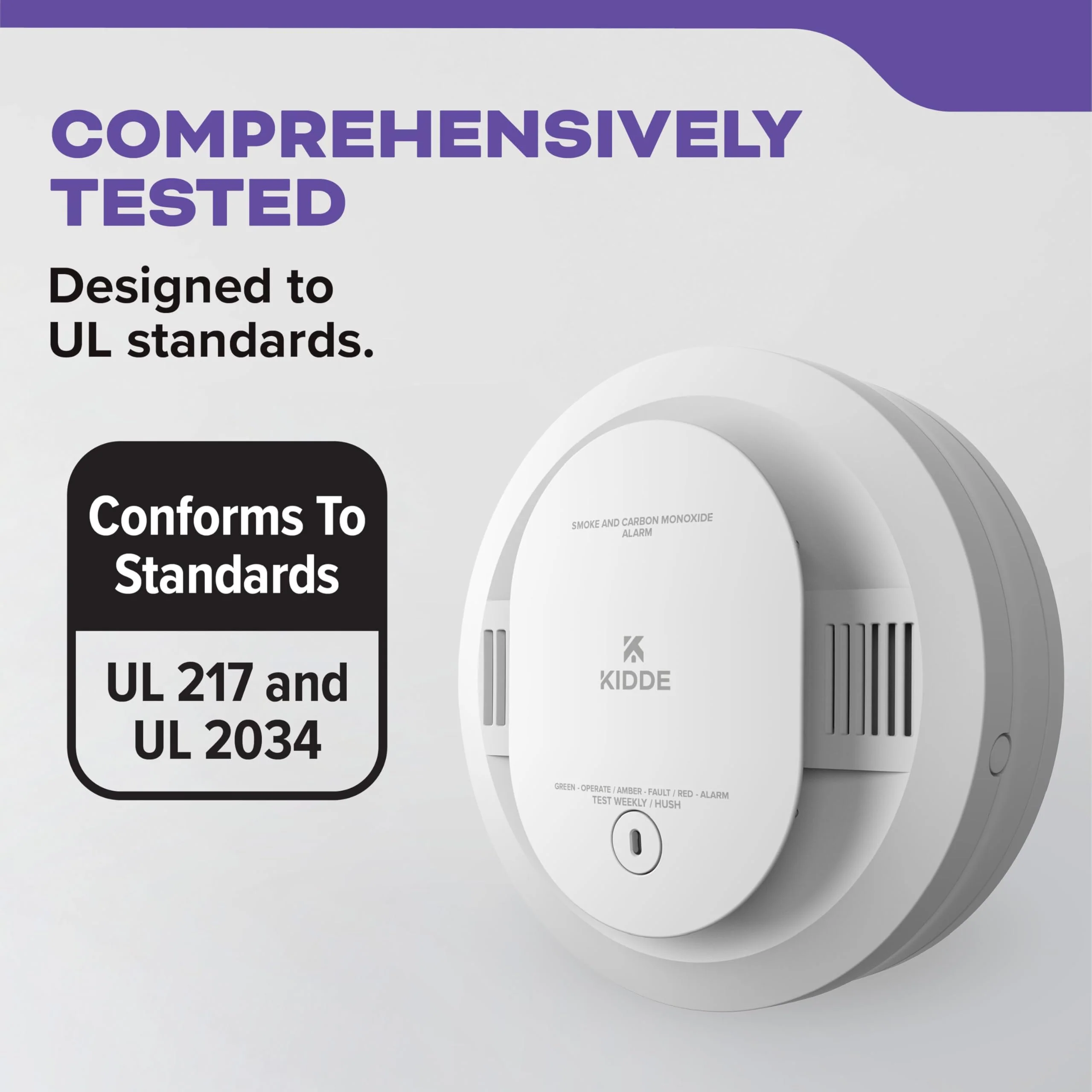 Kidde Smoke & Carbon Monoxide Detector, AA Battery Powered, Voice Alerts, LED Warning Light Indicators, 30CUDR-V - Image 8