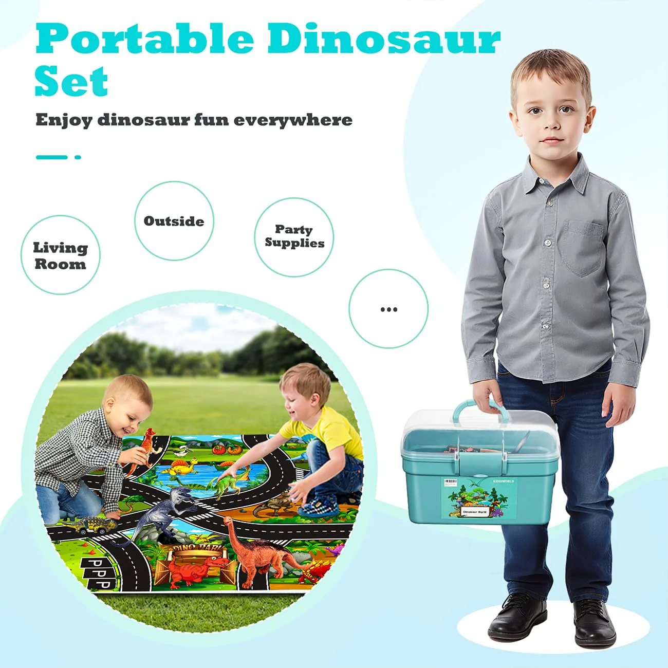 Kiddiworld Dinosaur Toys for 3 4 5 Year Old Boys Gifts, Dinosaurs Toys for Kids 3-5-7, Dino Figures Activity Play Mat Christmas Birthday Gifts for Girls Toddler Toy Age 2-4 - Image 4