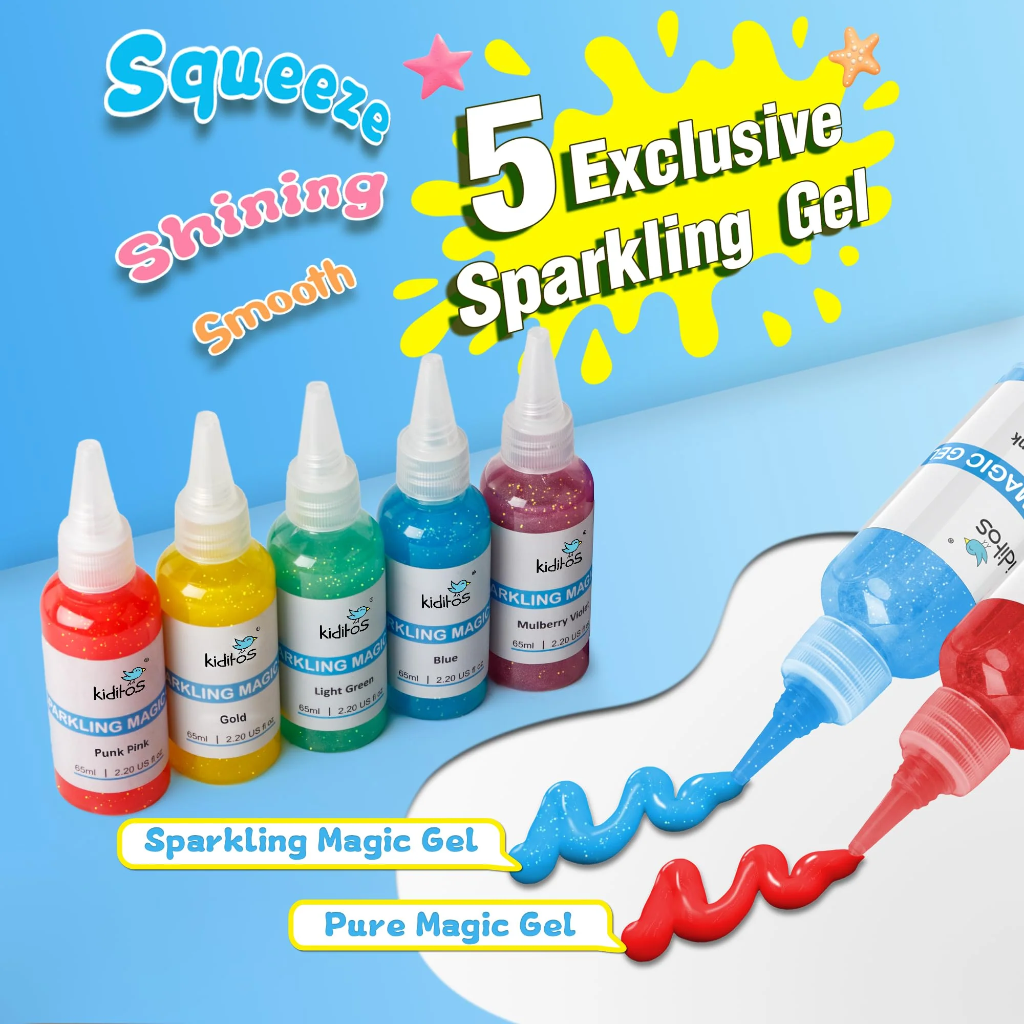 Kiditos Magic Water Elf Toy Kit–Squishies for Kids, 10 Gels & 6 Molds, Magic Gel Water Pets Sensory Toy, Fun DIY Craft Kit, Party Favors, Birthday & Christmas Gifts for Kids Ages 3+ - Image 7
