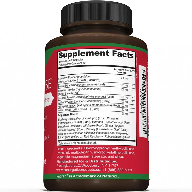 Kidney Cleanse Supplement-Kidney Support Formula With Cranberry - 60 Capsules - Image 2