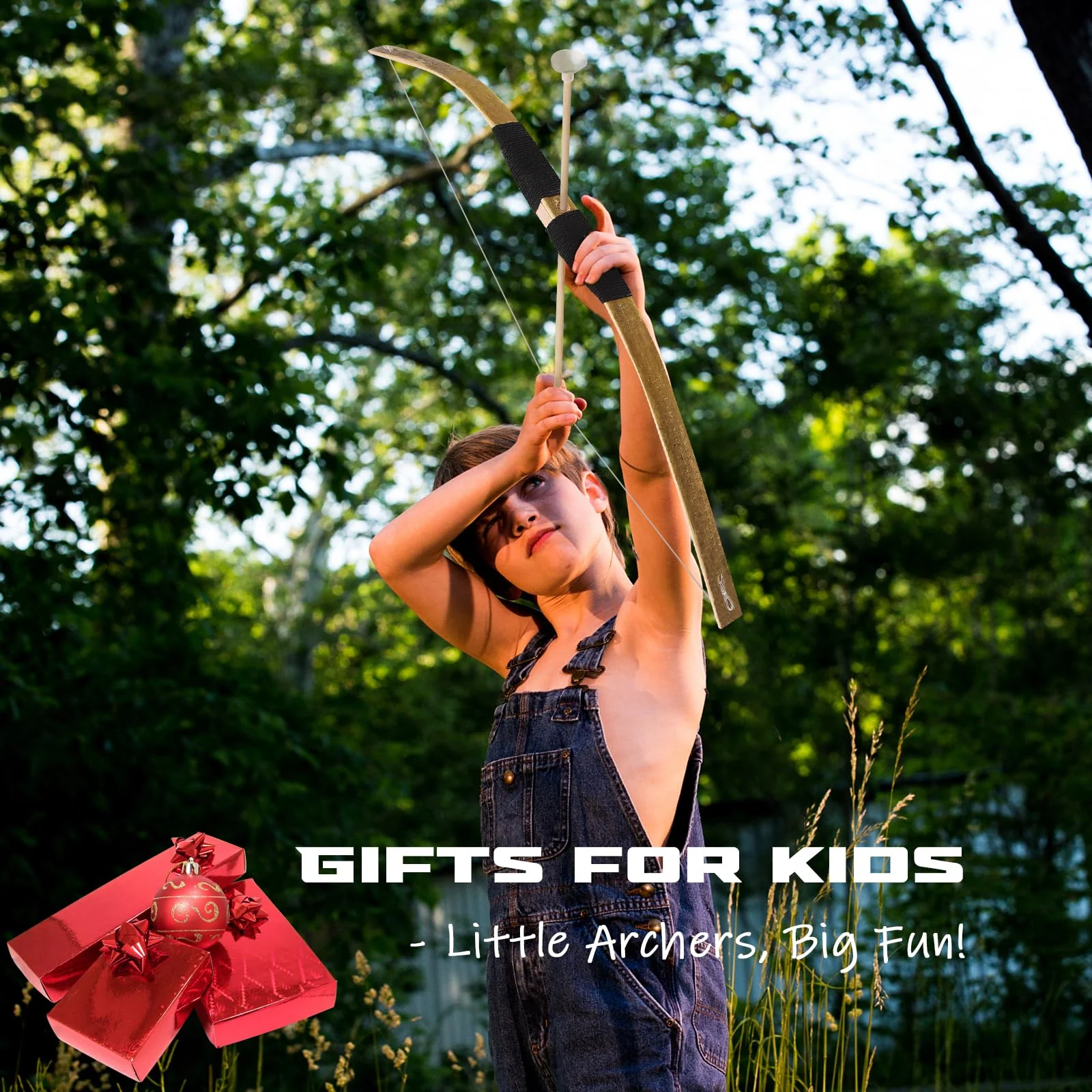 Kids Bow and Arrow Set, 24 Inch Archery Set Handmade Wooden Toy Bow and Arrow Gifts for Kids Boys Girls - Perfect for Birthdays Christmas Halloween, Cosplay Game Costume Prop Play - Image 4