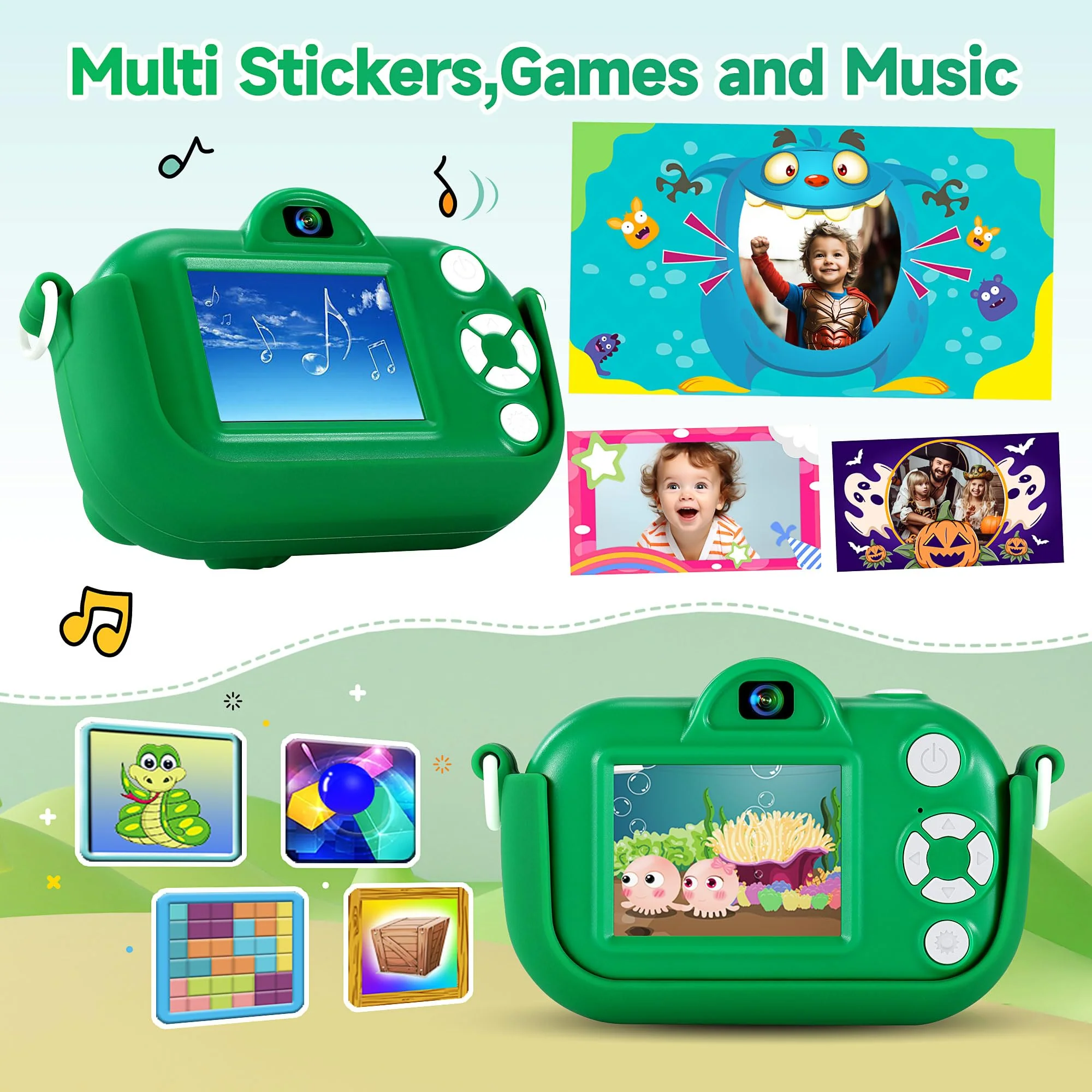 Kids Camera Boys Toys for 3 4 5 6 7 8 9 Years Old Boys, 48MP Dual Lens Kids Digital Camera Christmas Birthday Gifts, 1080P HD Video Selfie Toddler Camera with 32G SD Card - Image 4