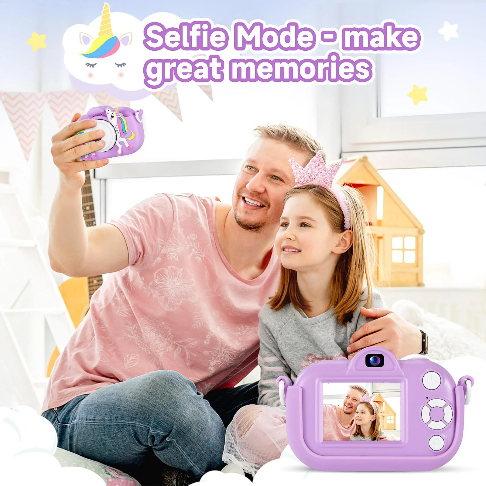 Kids Camera Digital Camera for Age 3-8, 1080P Toddler Camera for Kid with 32GB SD Card, Toddler Girls Toys Age 6-8, Christmas Birthday Gifts for Children - Image 5