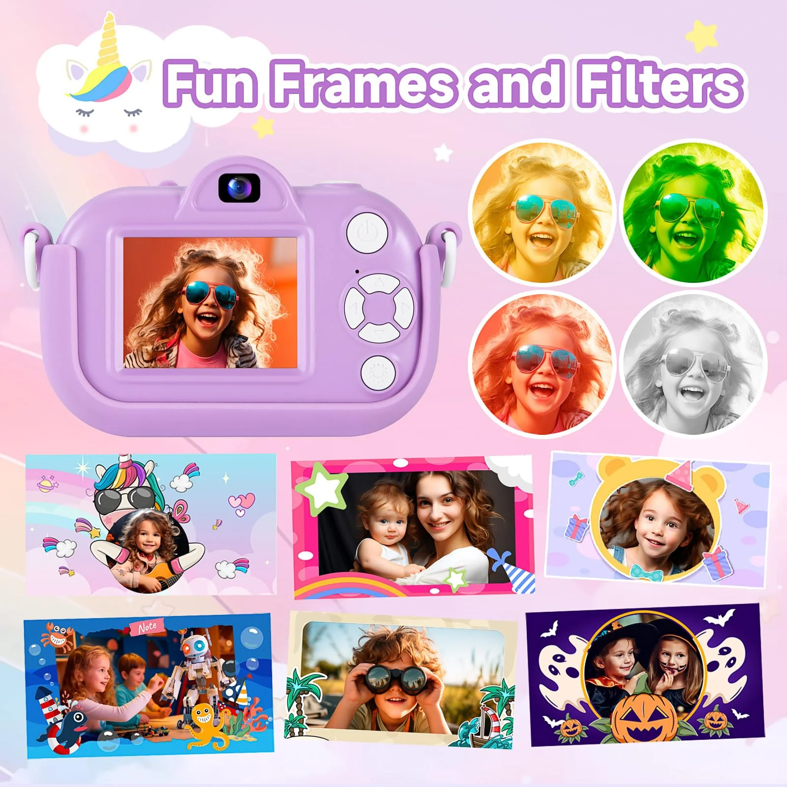 Kids Camera Digital Camera for Age 3-8, 1080P Toddler Camera for Kid with 32GB SD Card, Toddler Girls Toys Age 6-8, Christmas Birthday Gifts for Children - Image 6
