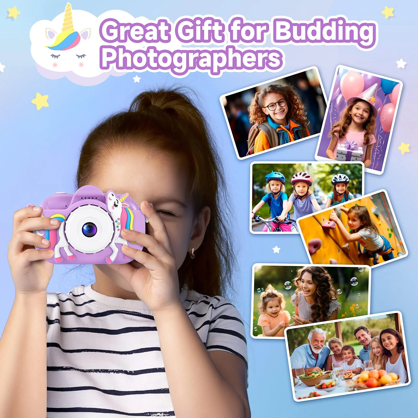 Kids Camera Digital Camera for Age 3-8, 1080P Toddler Camera for Kid with 32GB SD Card, Toddler Girls Toys Age 6-8, Christmas Birthday Gifts for Children - Image 8