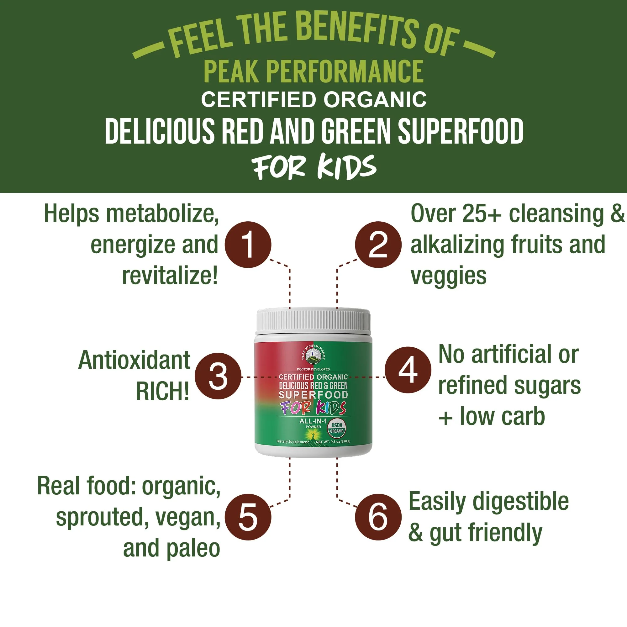 Kids Greens and Reds Superfood Powder. Best Tasting Organic Vegan Super Food Juice with 25+ Real Fruits and Vegetables. Gluten Free Real Food Vitamins. Green and Red Superfoods Supplement for Children - Image 6