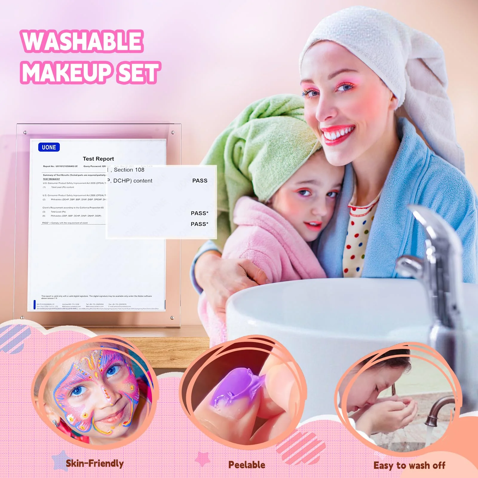 Kids Makeup Kit for Girl - Girls Makeup Kit Toys with Flying Horse Storage Case, Kids Play Makeup Set for Christmas Birthday Gift 3 4 5 6 8 10 11 12+ Years Old - Image 2