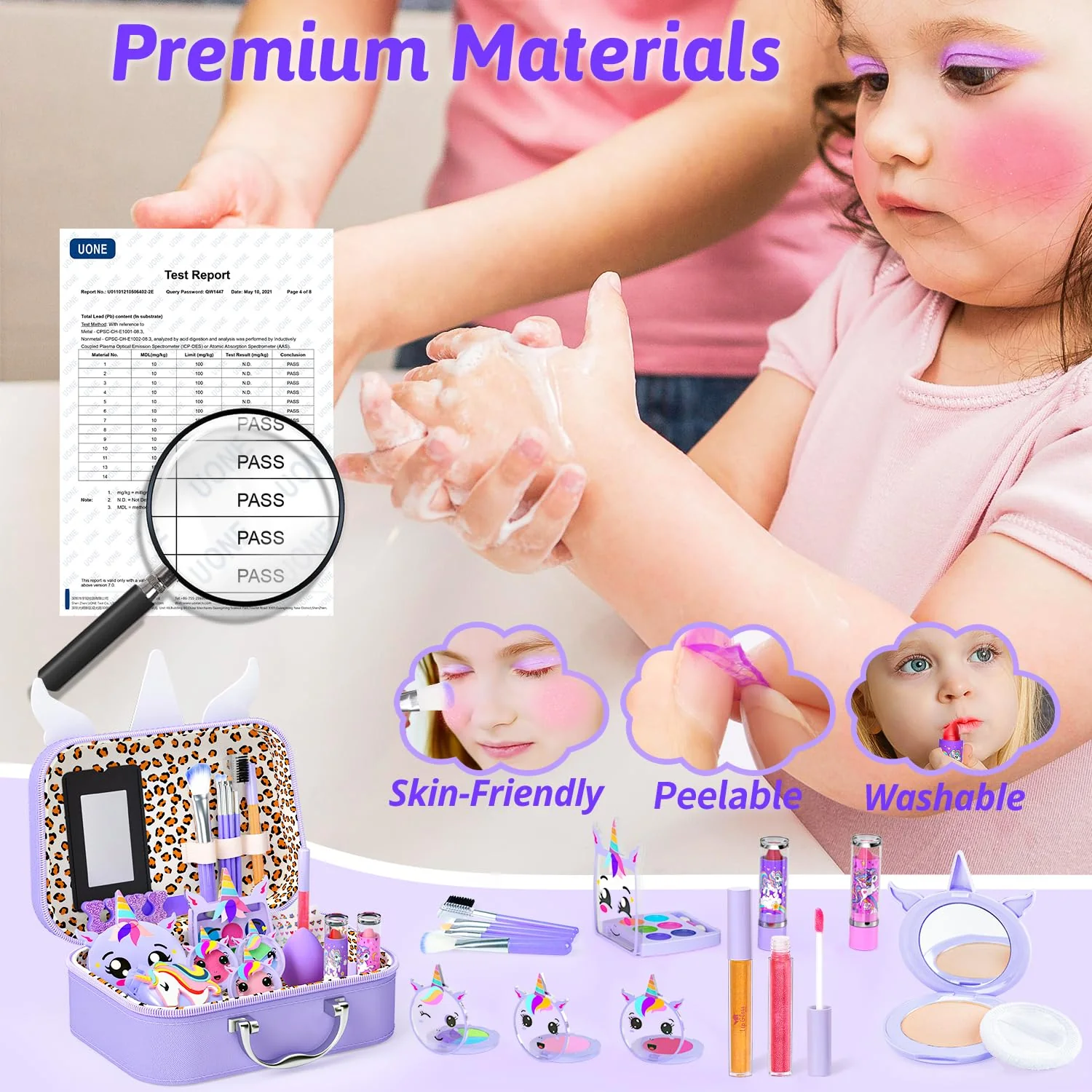 Kids Makeup Kit for Girl - Kids Washable Makeup Girls Toys with Cosmetic Case, Real Girl Makeup Sets for Toddler Kid Children Christmas Birthday Gifts Toys for 3 4 5 6 7 8-12 Year Old Girls - Image 3