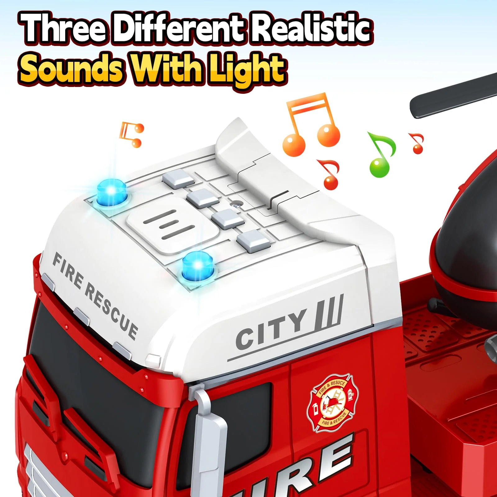 Kids Toys for 3 4 5 6 7 8 Years Old Boys, 25" Fire Truck Toy with Racing Car and Helicopter, Toddler Friction Powered Truck Vehicle Toy with Lights, Sounds for Boys Girls Christmas Birthday Gifts - Image 4