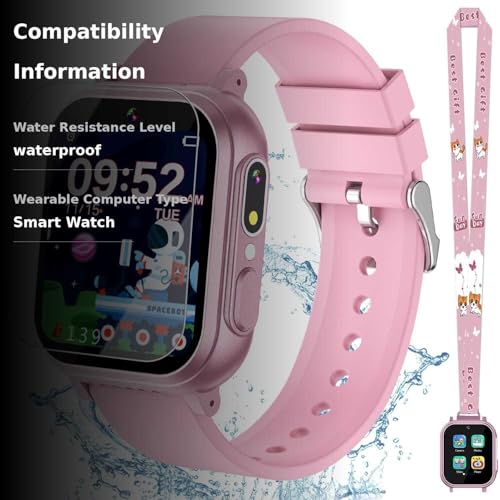 Kids Waterproof Smart Watch Girls Toys Age 6-8, Kids Watch with 32 Games Dual Camera HD TouchScreen Music Habit Tracking Alarm Pedometer Christmas Birthday Gifts Ideas for Girls 3-12 Year Old(Pink) - Image 7