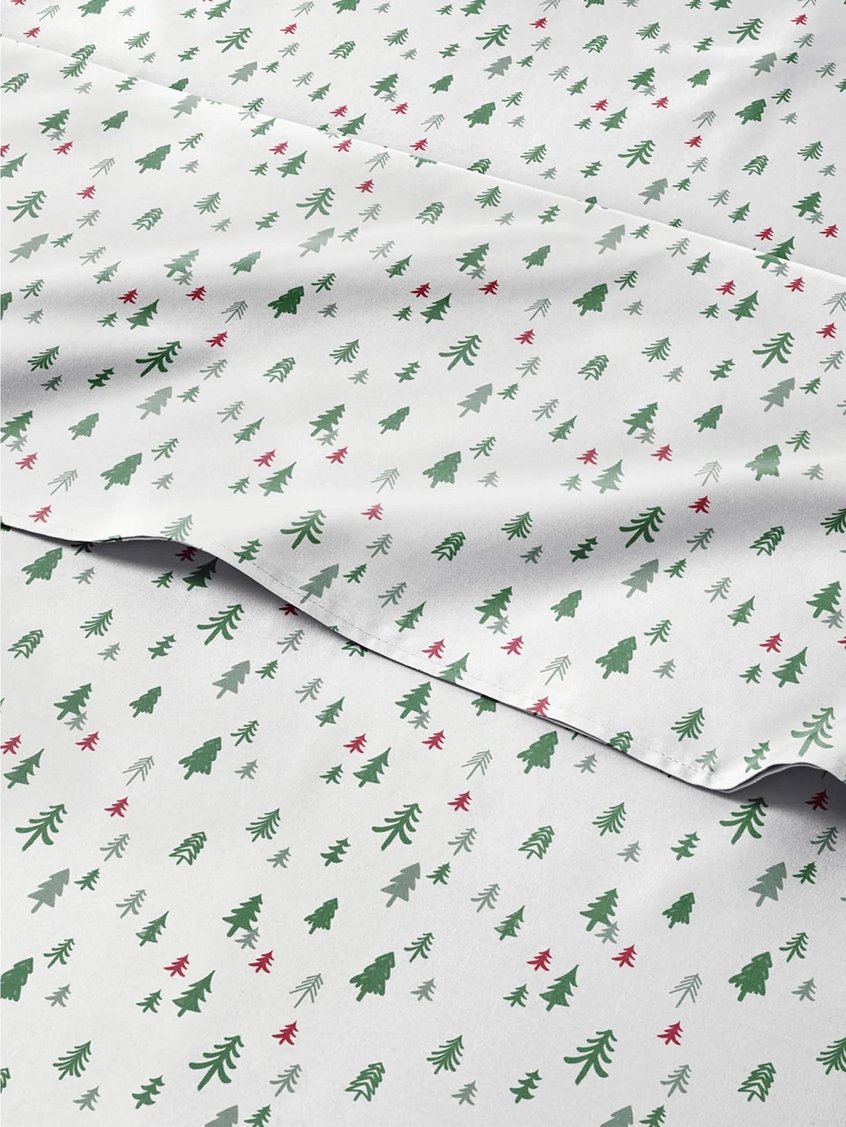 King Christmas Trees Sheet Set - Holiday Xmas Pattern Bedding Set - Deep Pockets - Snug Fit - 4 Piece - Wrinkle Free & Easy Care - Comfy Festive Winter - Holiday Sheets for Women, Men, Kids & Teens