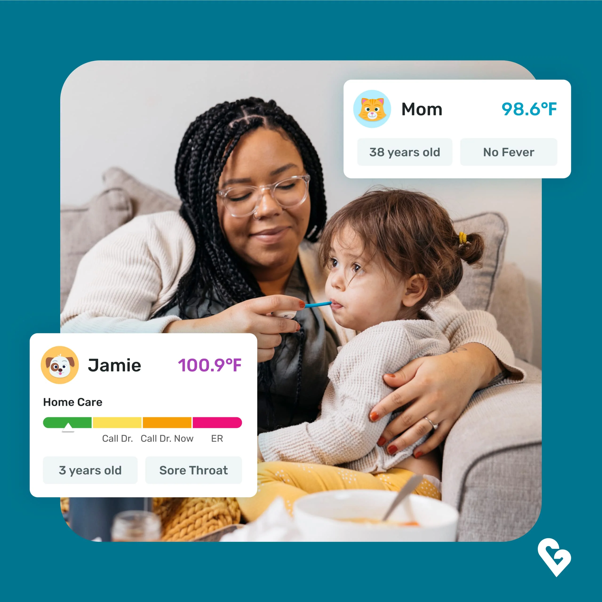 Kinsa Smart,Fever, Digital Medical Baby, Kid and Adult Termometro - Accurate, Fast, FDA Cleared Thermometer for Oral, Armpit or Rectal Temperature Reading - QuickCare - Image 4
