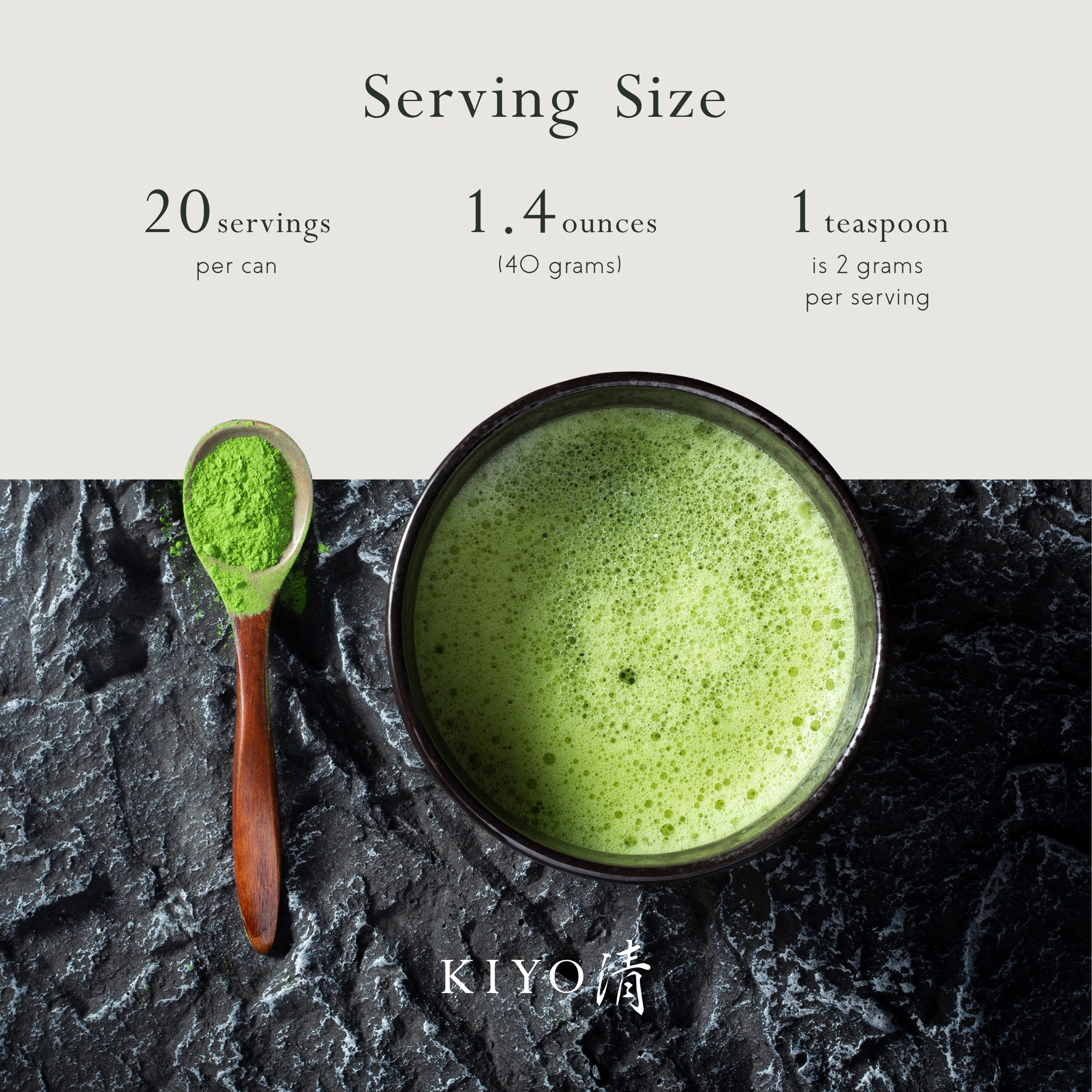 Kiyo Matcha Premium Grade Toyokage Ceremonial Uji Matcha - Pure Japanese First Harvest Ceremonial Grade Matcha Green Tea Powder from Uji, Japan (40g/1.4oz) - Image 6