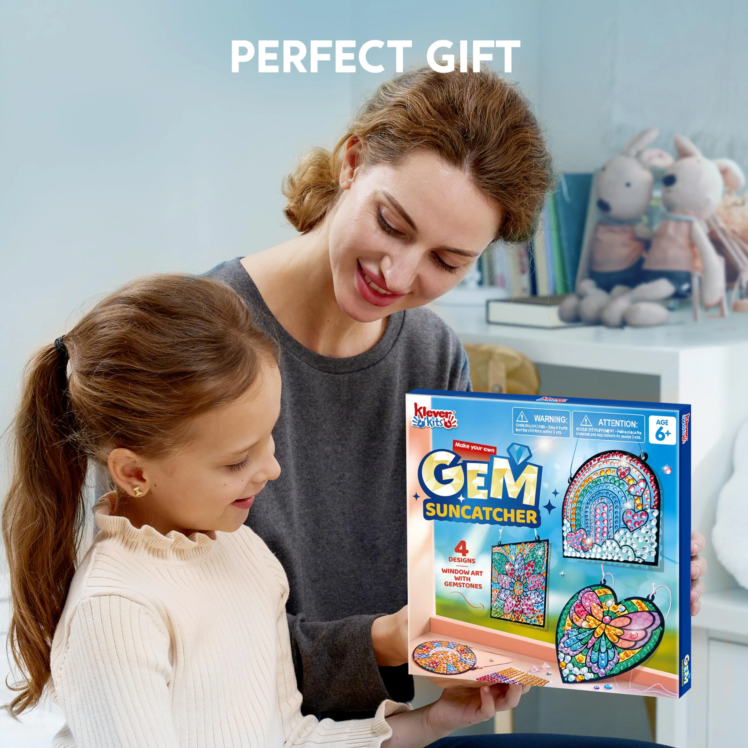 Klever Kits 4PCS Window Art Suncatcher Kits, Fun Gem Painting Kits, Diamond Art and Crafts for Boys Girls, Great Crafts Gift for Kids Birthdays Christmas Ages 6+ - Image 2