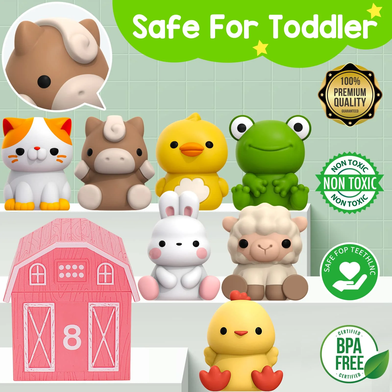 KMUYSL Toys for 1,2,3 Year Old Boys Girls, Farm Animals Toys Playset, Counting Skill, Color Matching, Christmas Birthday Easter Educational Gift for Baby Toddler Boys Girls Age 12-18 Months - Image 2