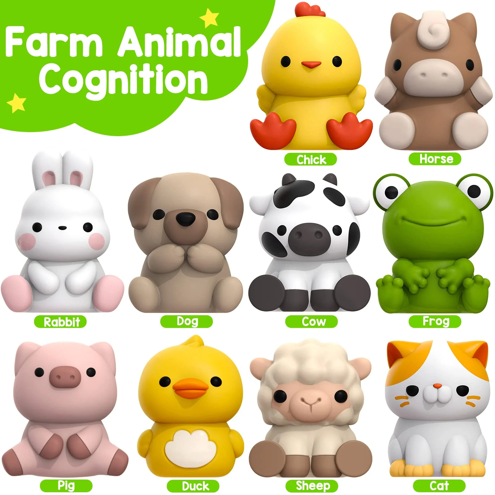 KMUYSL Toys for 1,2,3 Year Old Boys Girls, Farm Animals Toys Playset, Counting Skill, Color Matching, Christmas Birthday Easter Educational Gift for Baby Toddler Boys Girls Age 12-18 Months - Image 3