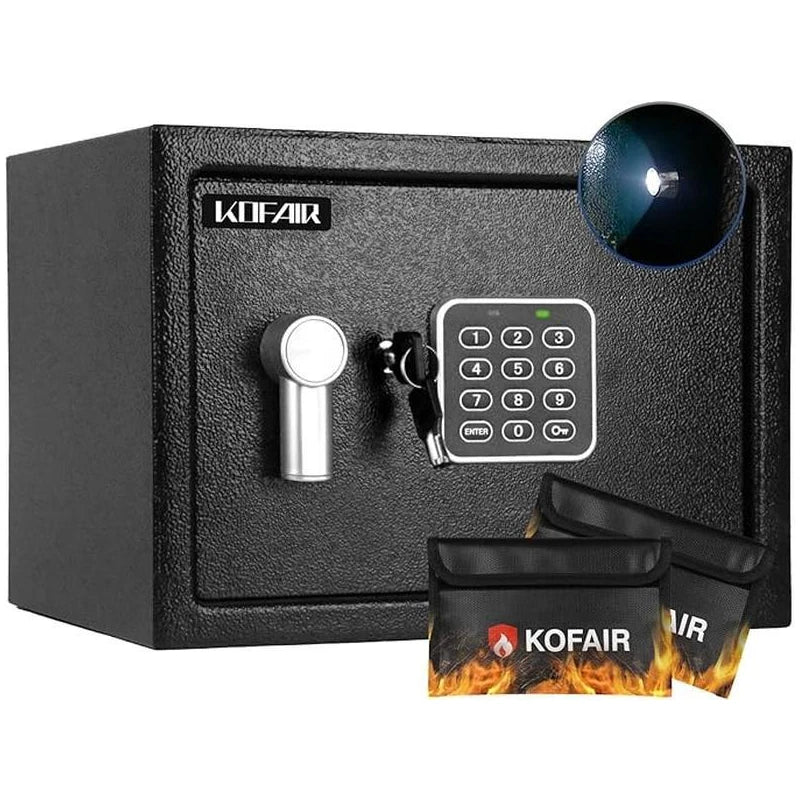 KOFAIR safe box for Home Safe with Fireproof Bag, money saving safe, safe storage cabinet,smell proof container wall & floor safes smart - Size: 0.23 Cubic Feet (Black) - Image 4