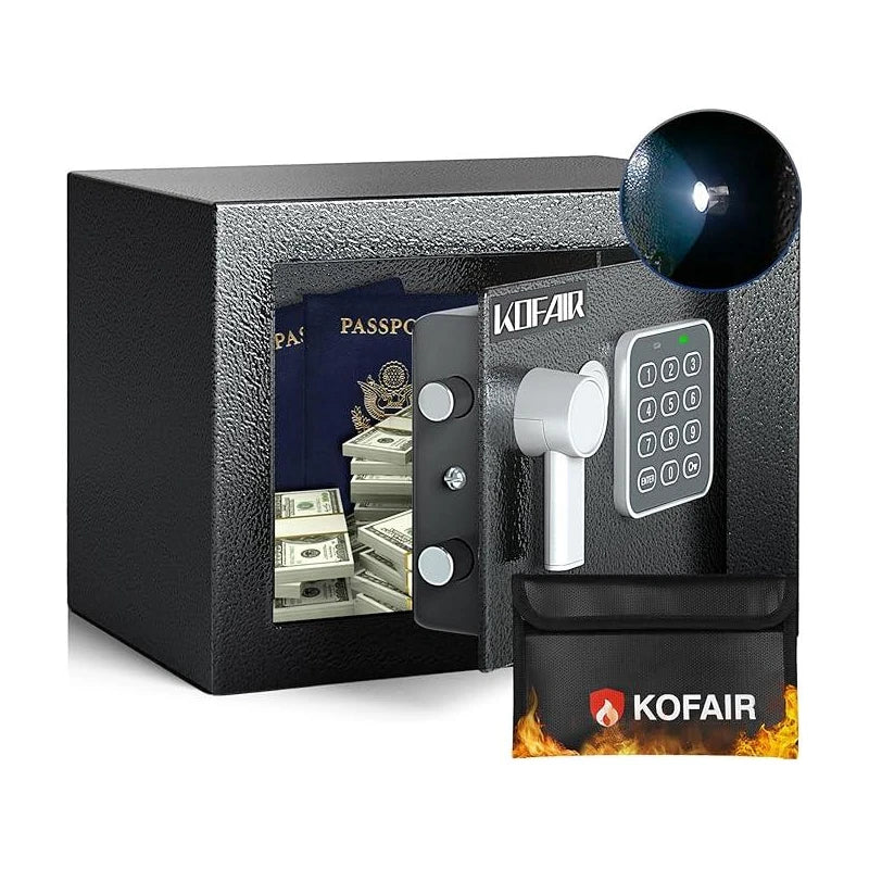 KOFAIR safe box for Home Safe with Fireproof Bag, money saving safe, safe storage cabinet,smell proof container wall & floor safes smart - Size: 0.23 Cubic Feet (Black) - Image 5