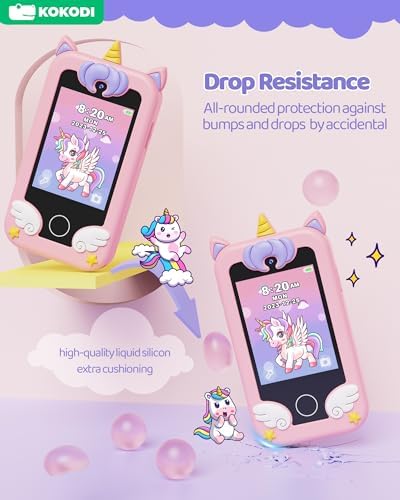 KOKODI Kids Smart Phone, Touchscreen HD Dual Camera Cell Phone for Kids, Christmas Birthday Gifts Dinosaur Child Play Phone for Girls 3-10, Travel Toy Preschool Learning Education Toy - Image 3