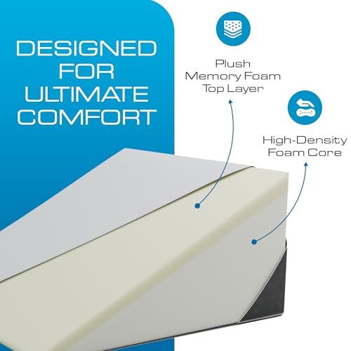 Kölbs Bed Wedge Pillow Extra Wide with Memory Foam Top, Large 12 Height (31 x 33 x 12) Stylish Jacquard Cover for Sleeping and Acid Reflux - Image 6