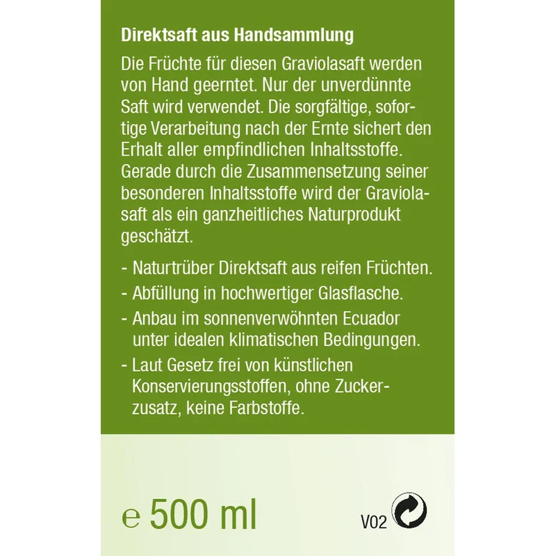 KOPP Vital® Graviola Juice | Direct Juice from Hand Collection | 500 ml | Natural Cloudy Direct Juice | Natural Product | High-Quality Glass Bottle - Image 4